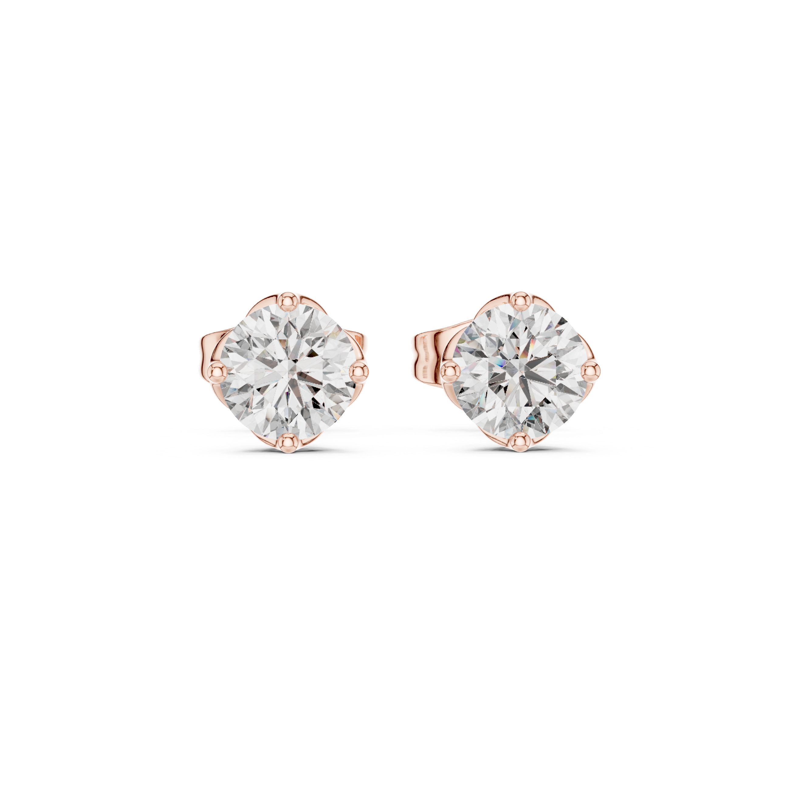 1.00ct Lab-Diamond Round Studs in 14k Gold