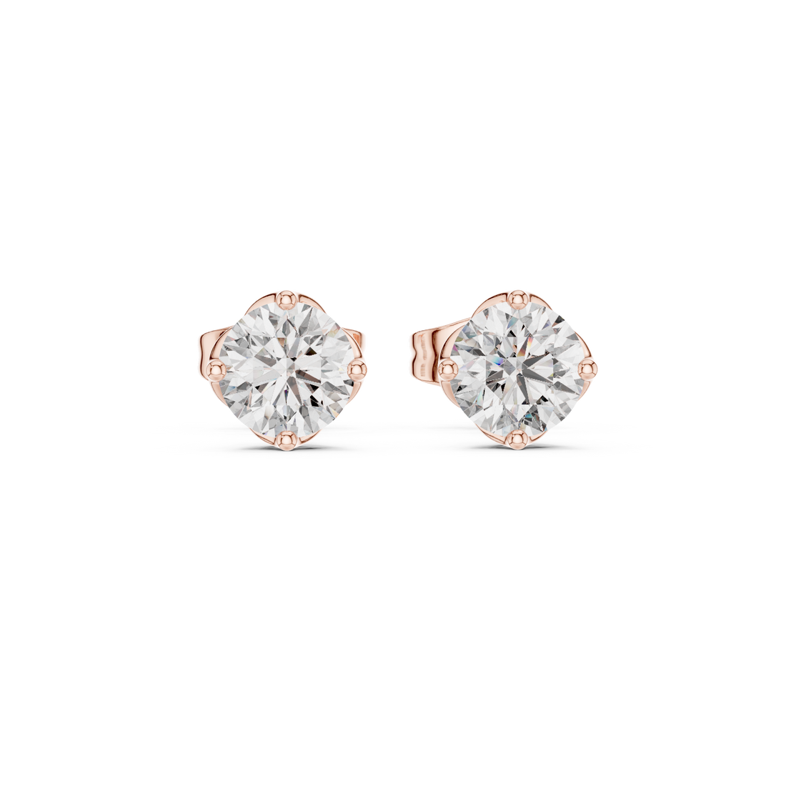 1.00ct Lab-Diamond Round Studs in 14k Gold