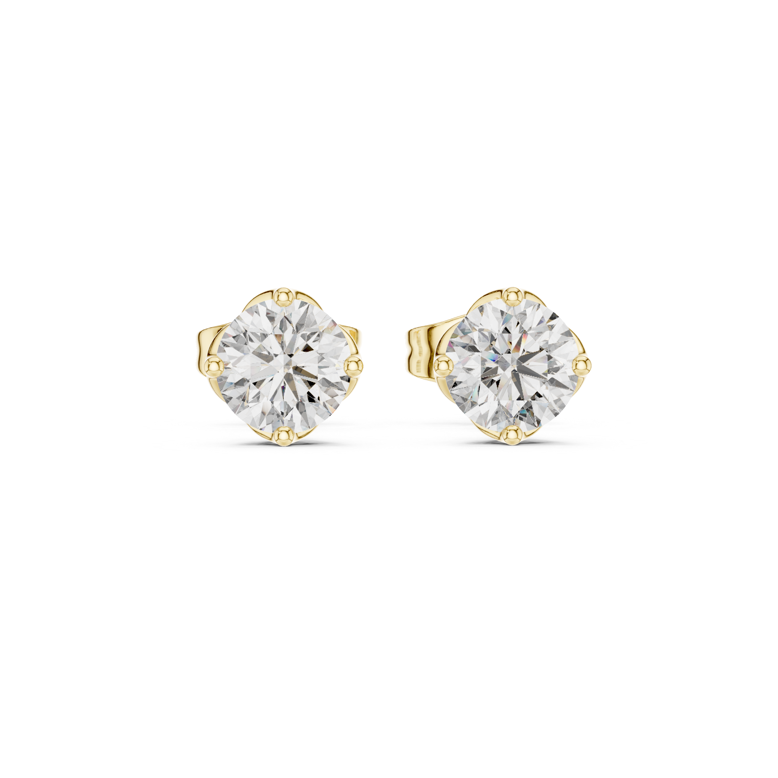 1.00ct Lab-Diamond Round Studs in 14k Gold
