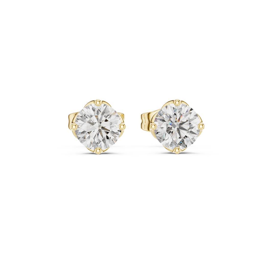 1.00ct Lab-Diamond Round Studs in 14k Gold