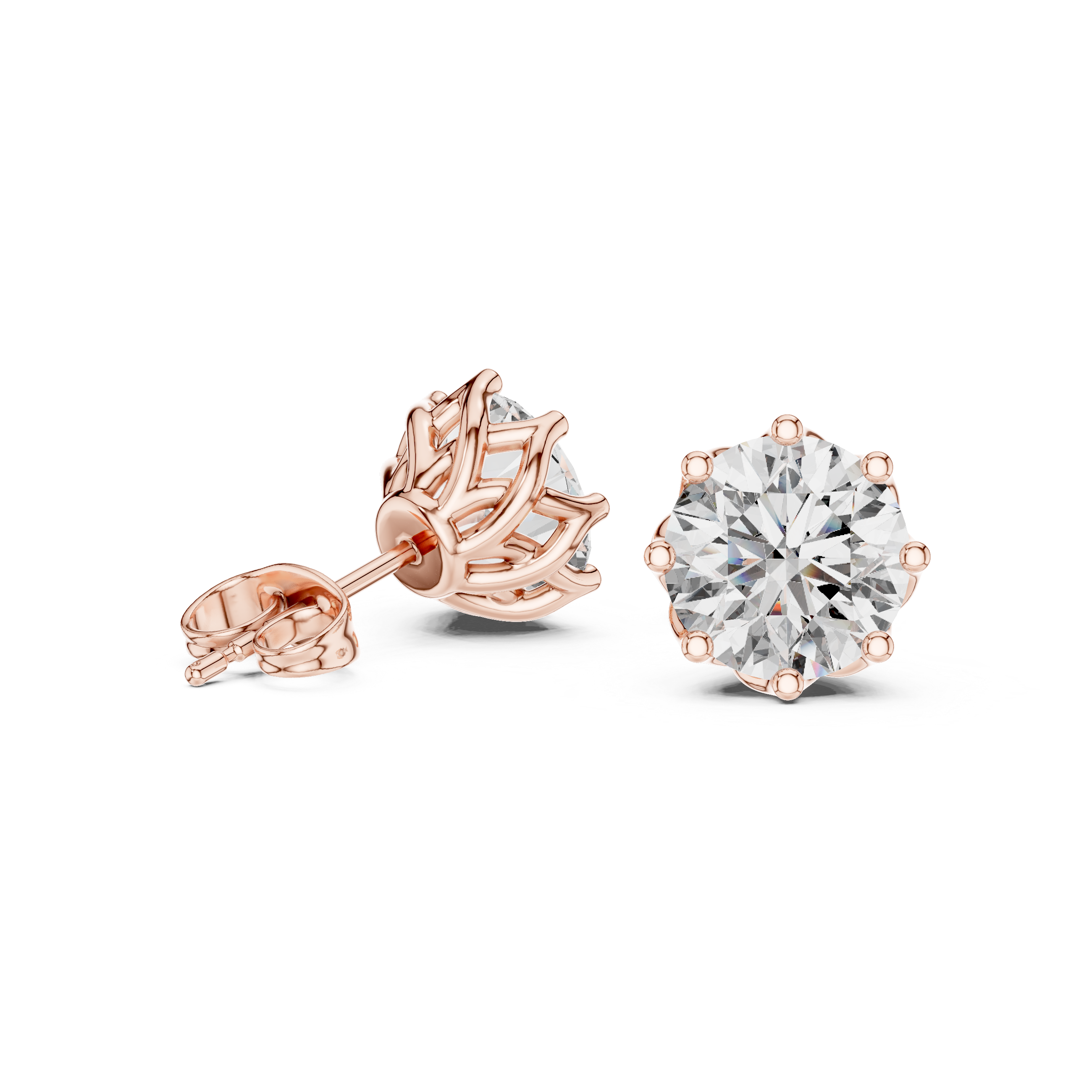 4.00ct Lab-Diamond Stud Earrings in 14k Gold