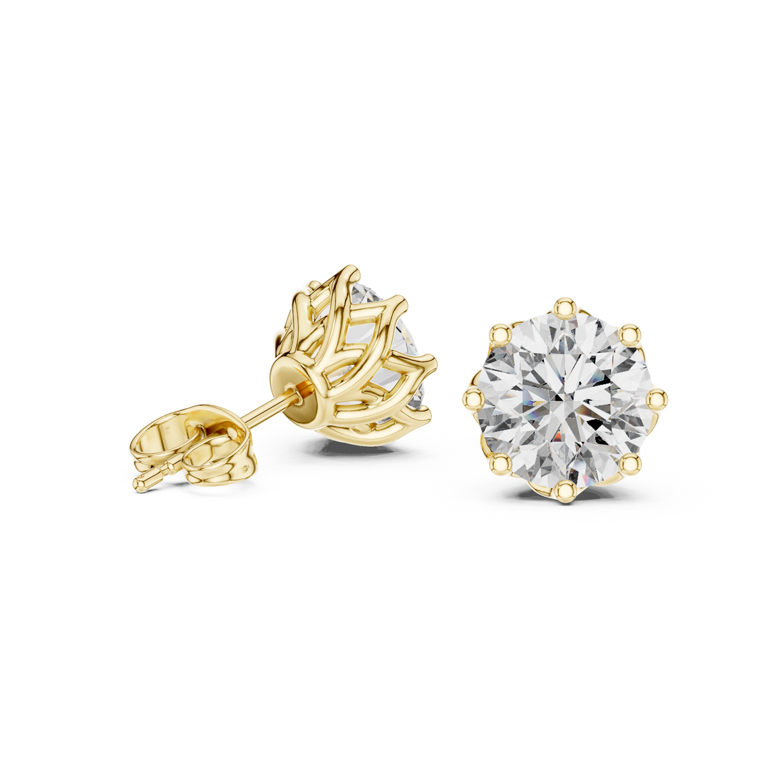 4.00ct Lab-Diamond Stud Earrings in 14k Gold
