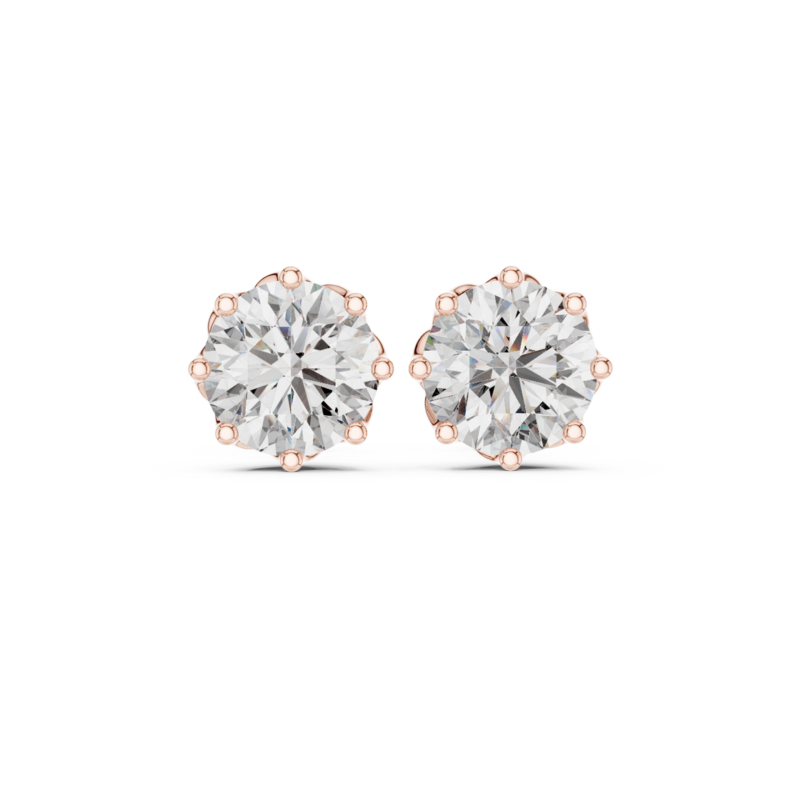4.00ct Lab-Diamond Stud Earrings in 14k Gold