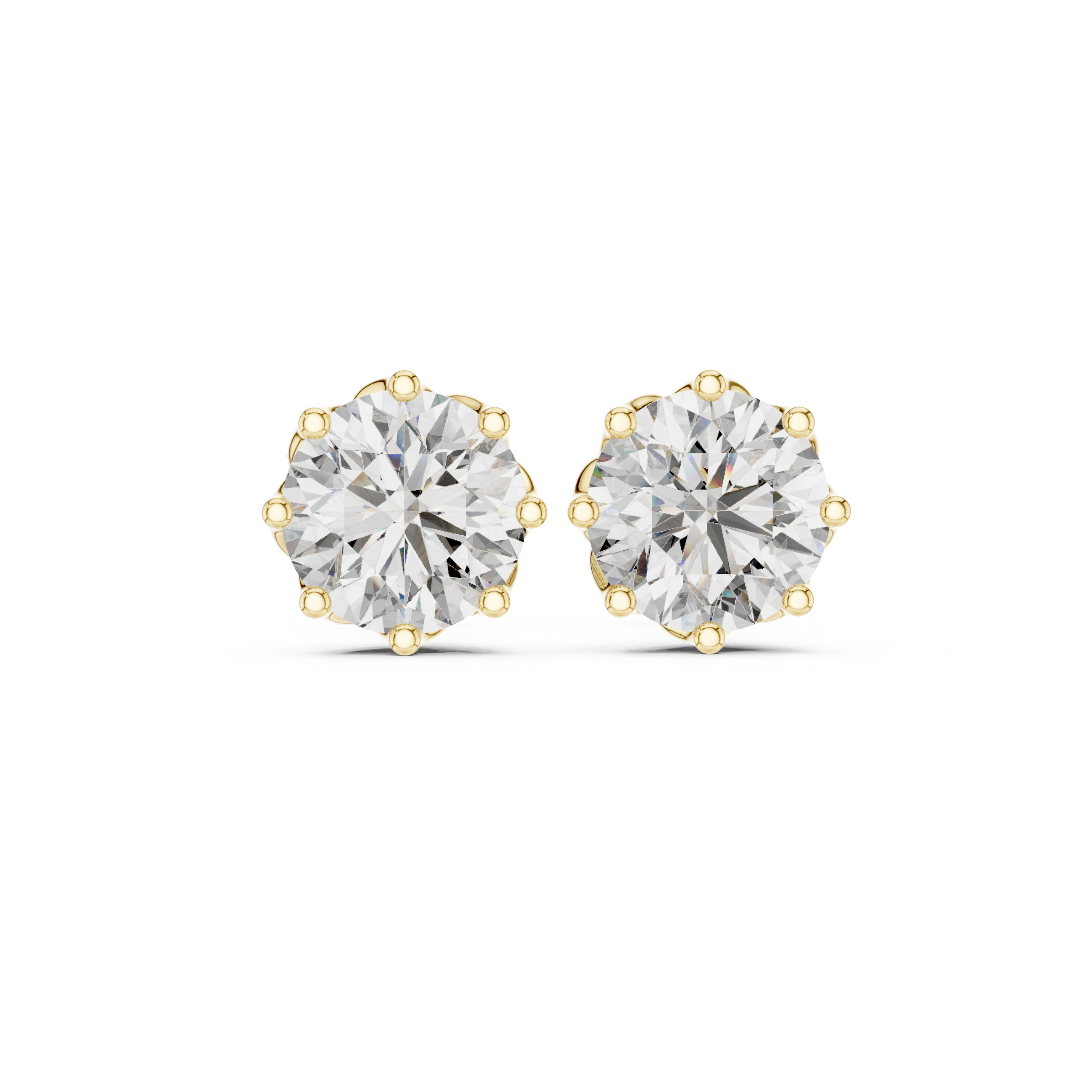 4.00ct Lab-Diamond Stud Earrings in 14k Gold