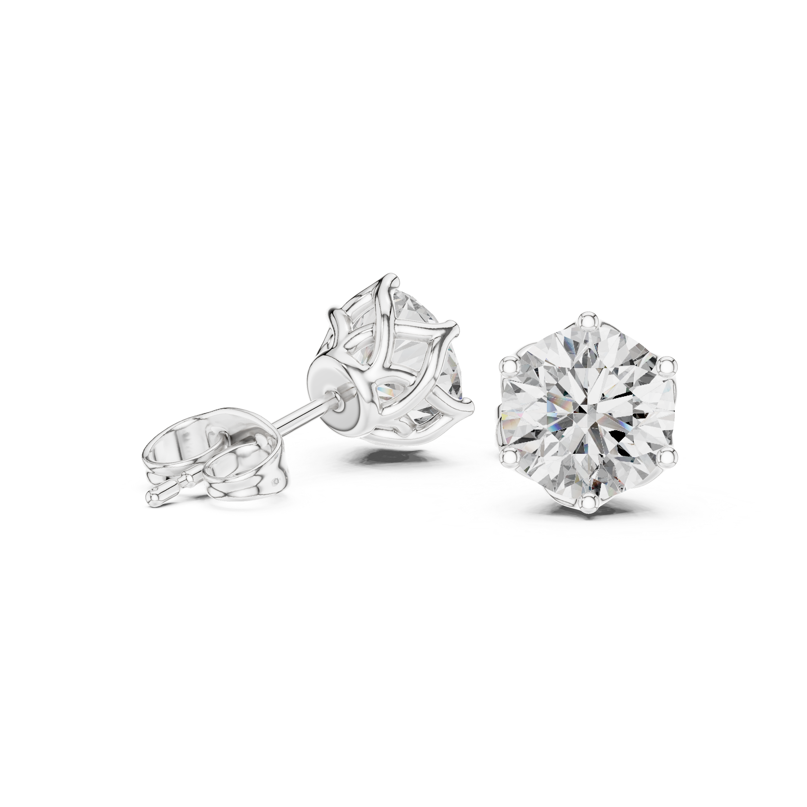 2.00ct Lab-Diamond Solitaire Studs in 14k Gold