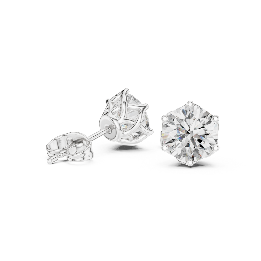 2.00ct Lab-Diamond Solitaire Studs in 14k Gold