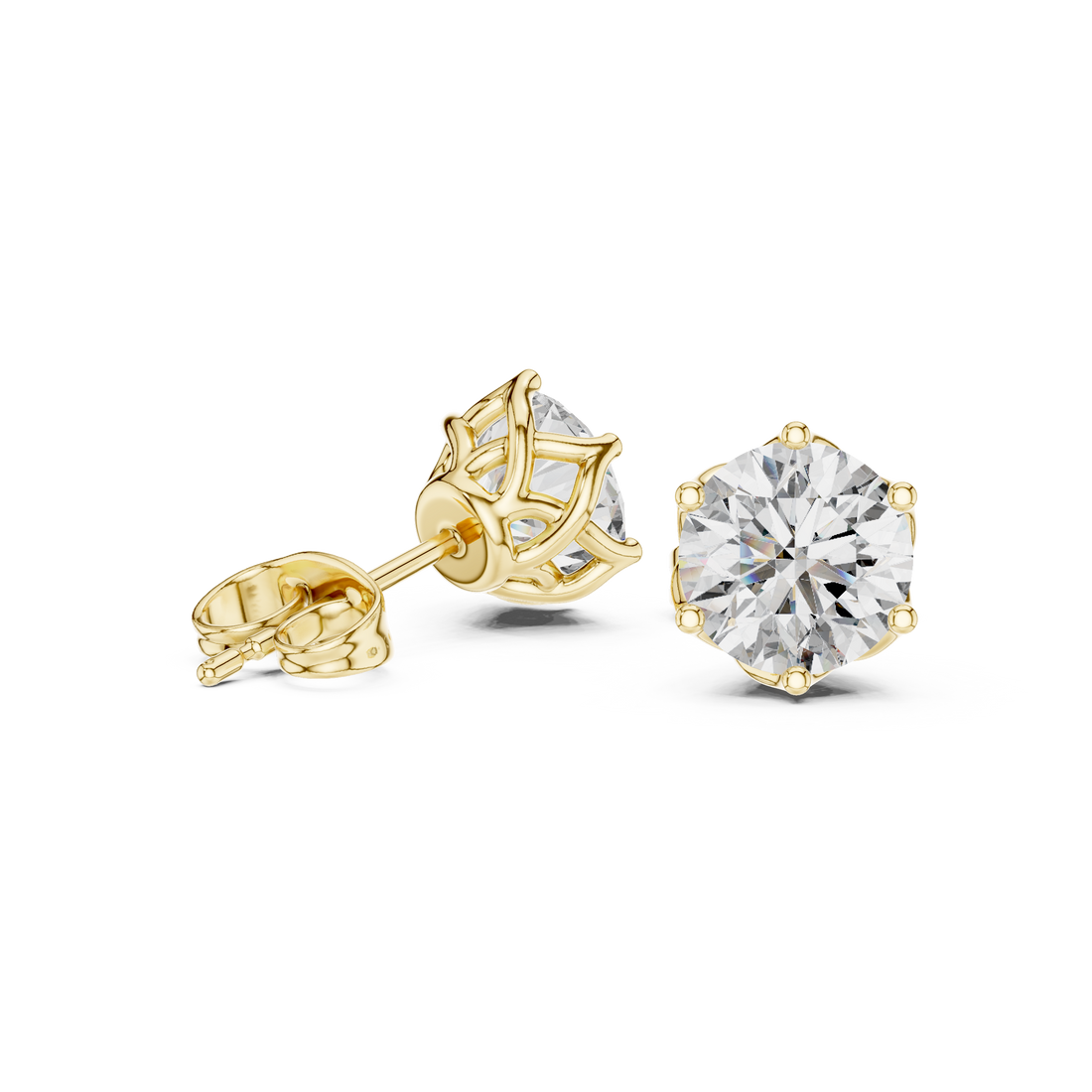 2.00ct Lab-Diamond Solitaire Studs in 14k Gold