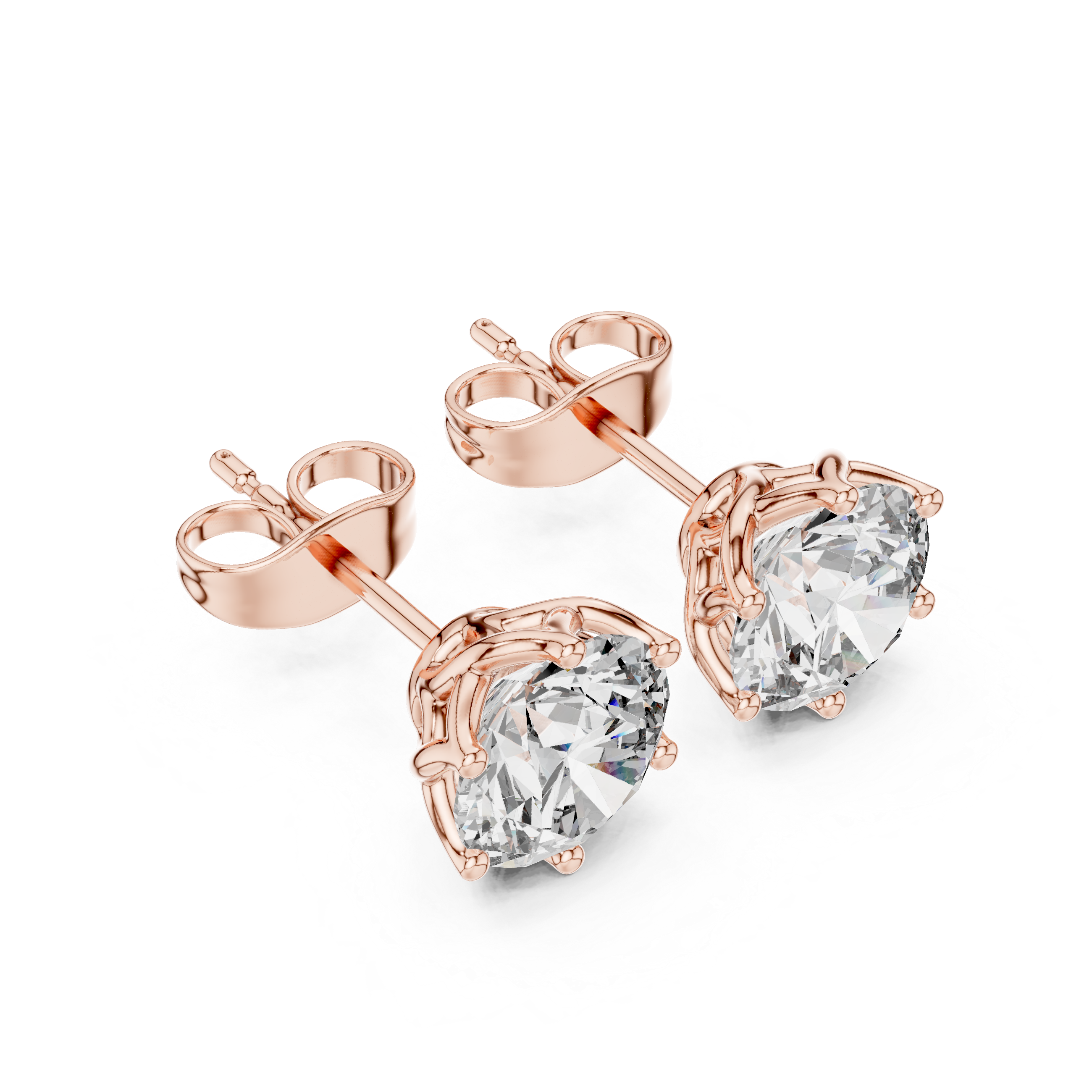 2.00ct Lab-Diamond Solitaire Studs in 14k Gold