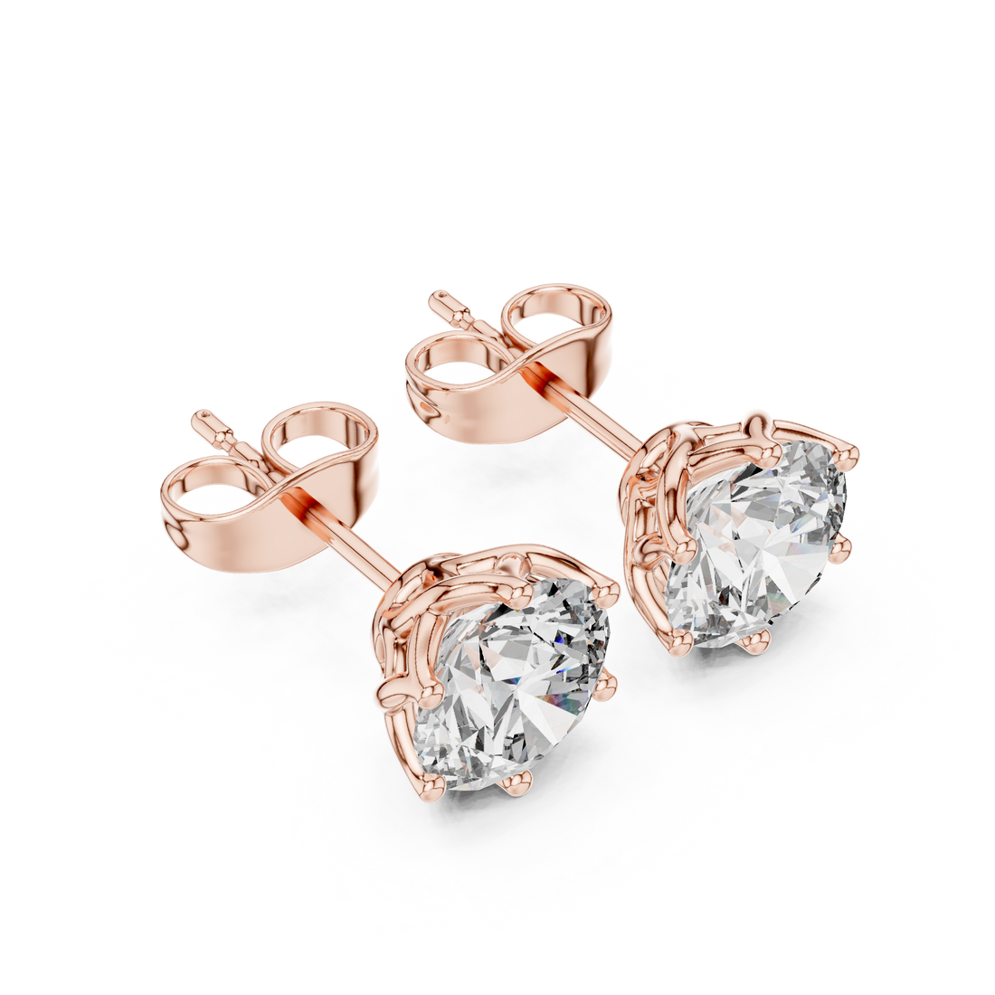 2.00ct Lab-Diamond Solitaire Studs in 14k Gold