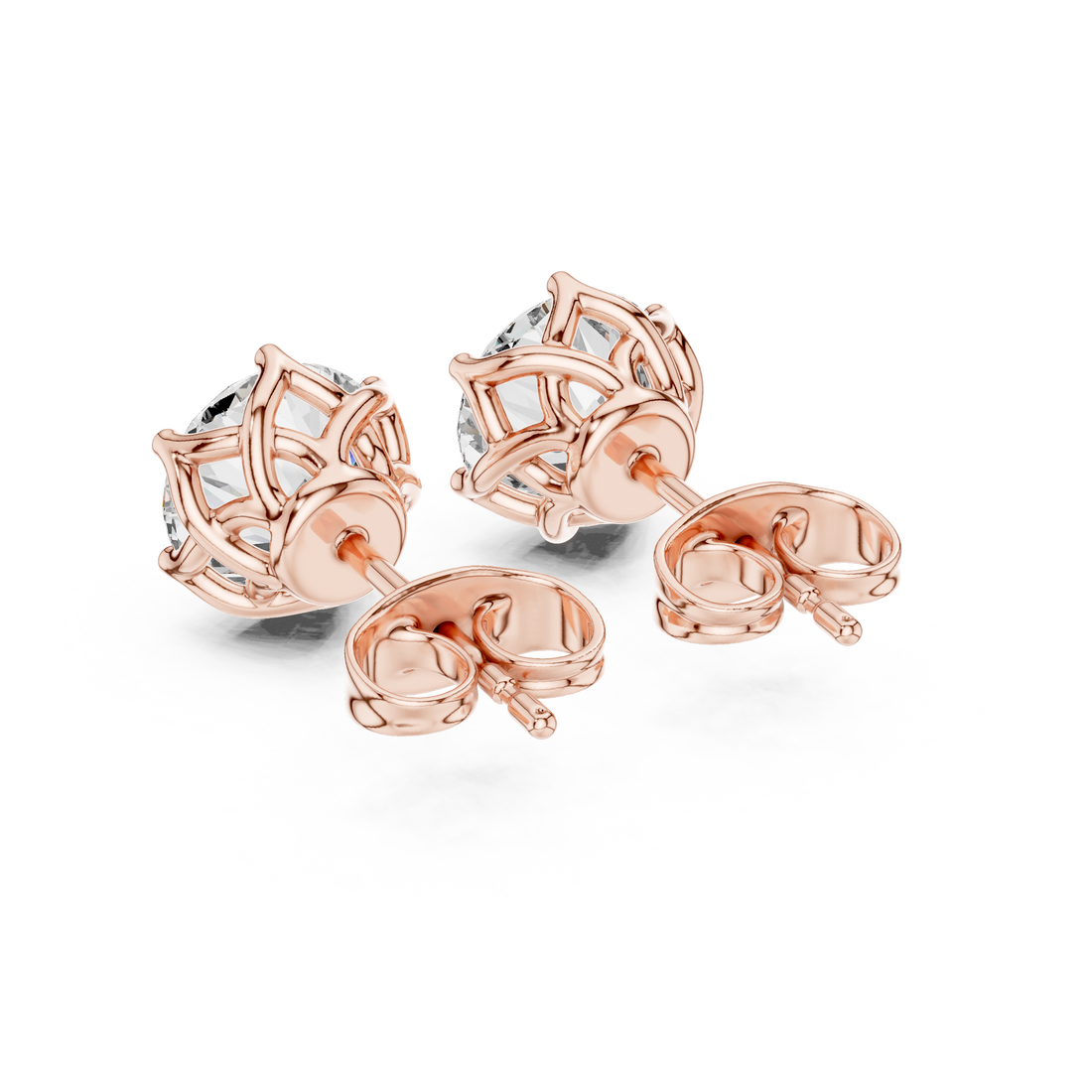 2.00ct Lab-Diamond Solitaire Studs in 14k Gold