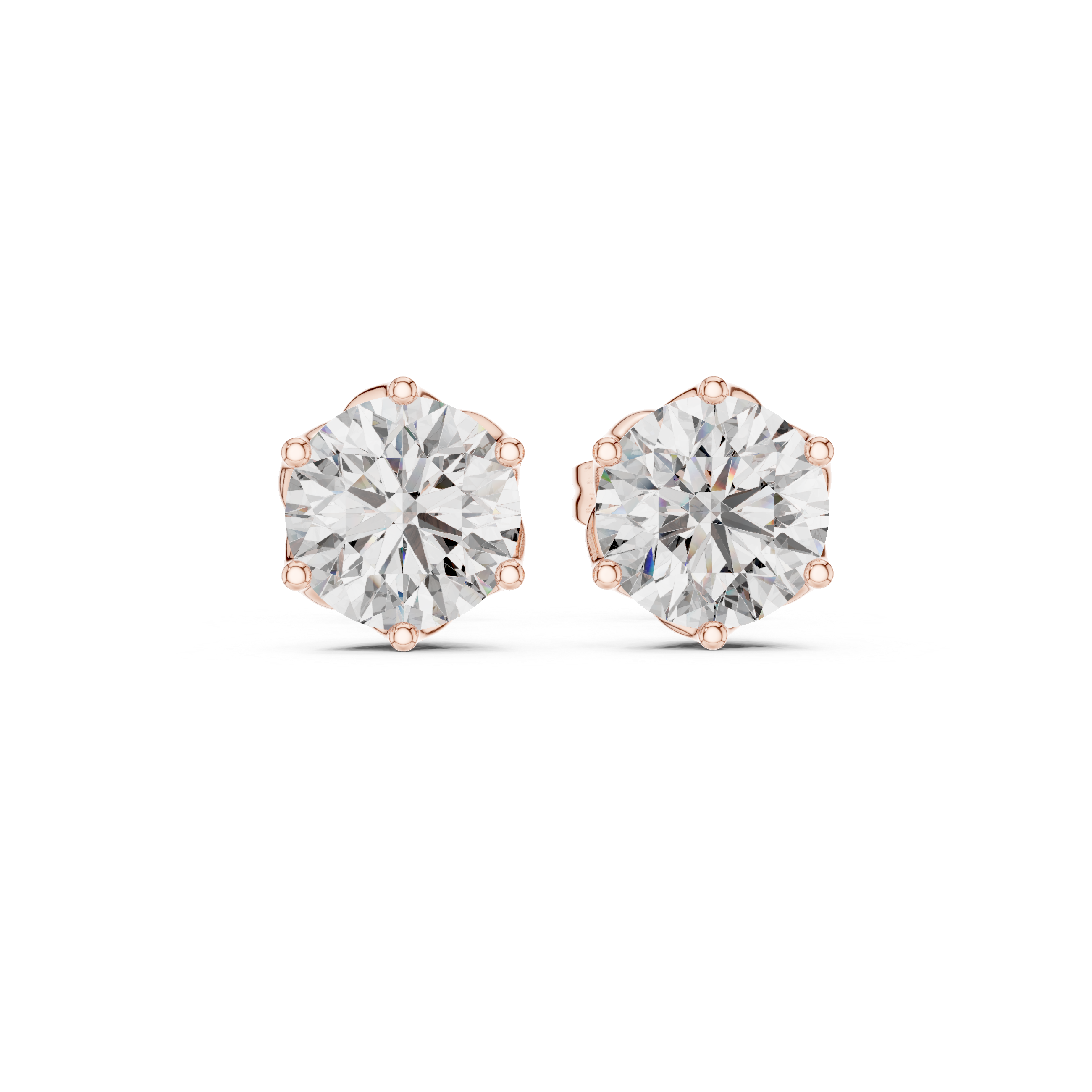 2.00ct Lab-Diamond Solitaire Studs in 14k Gold