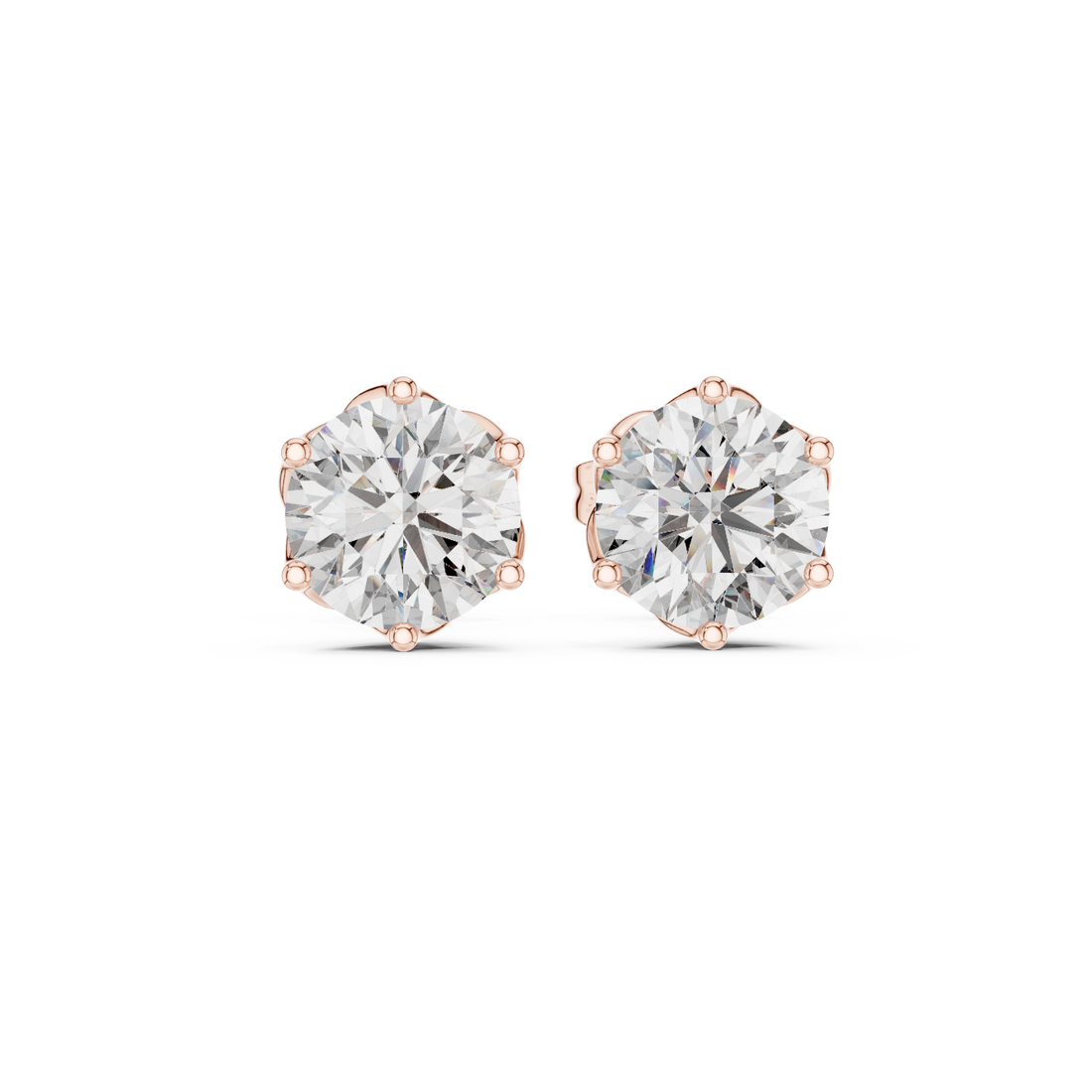 2.00ct Lab-Diamond Solitaire Studs in 14k Gold