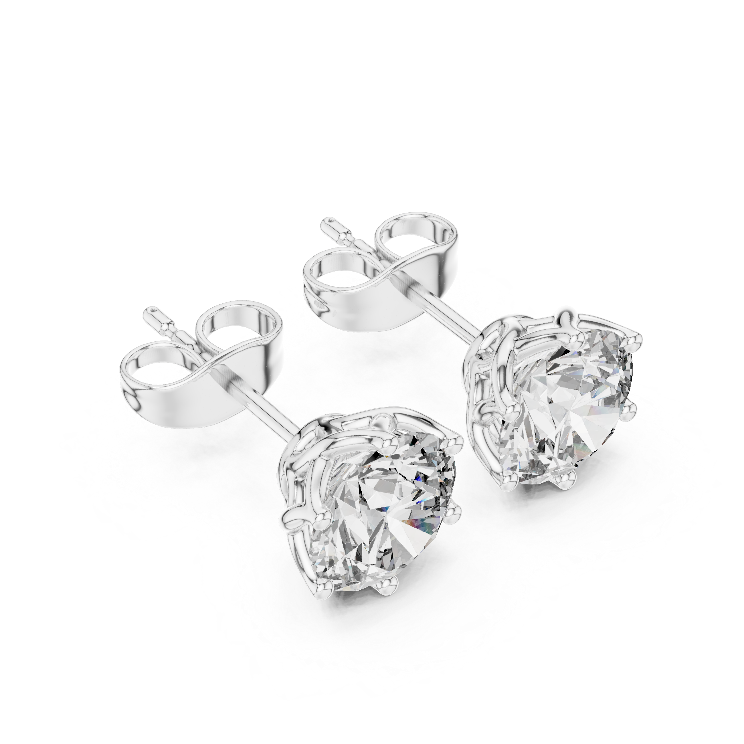2.00ct Lab-Diamond Solitaire Studs in 14k Gold
