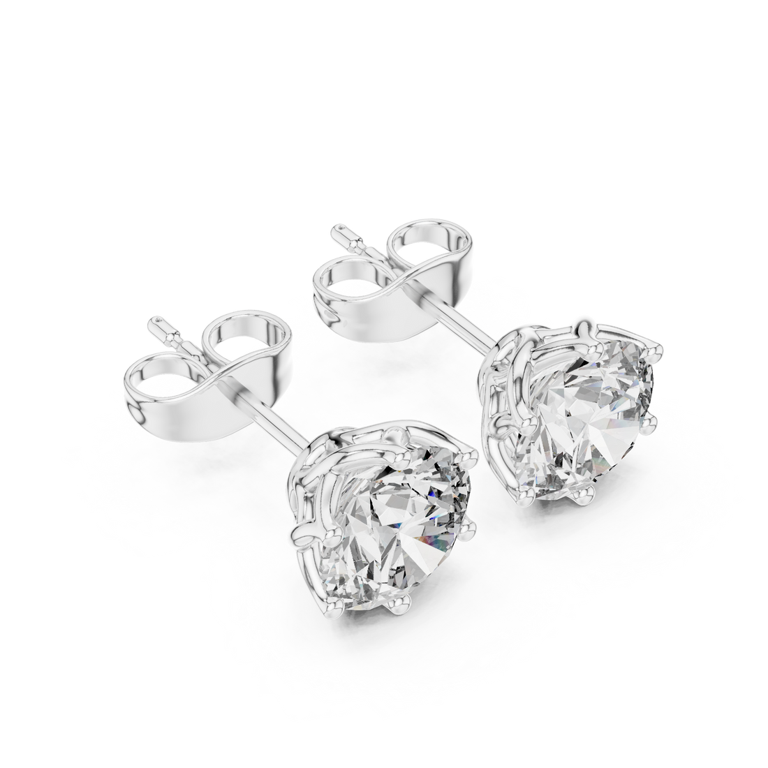 2.00ct Lab-Diamond Solitaire Studs in 14k Gold