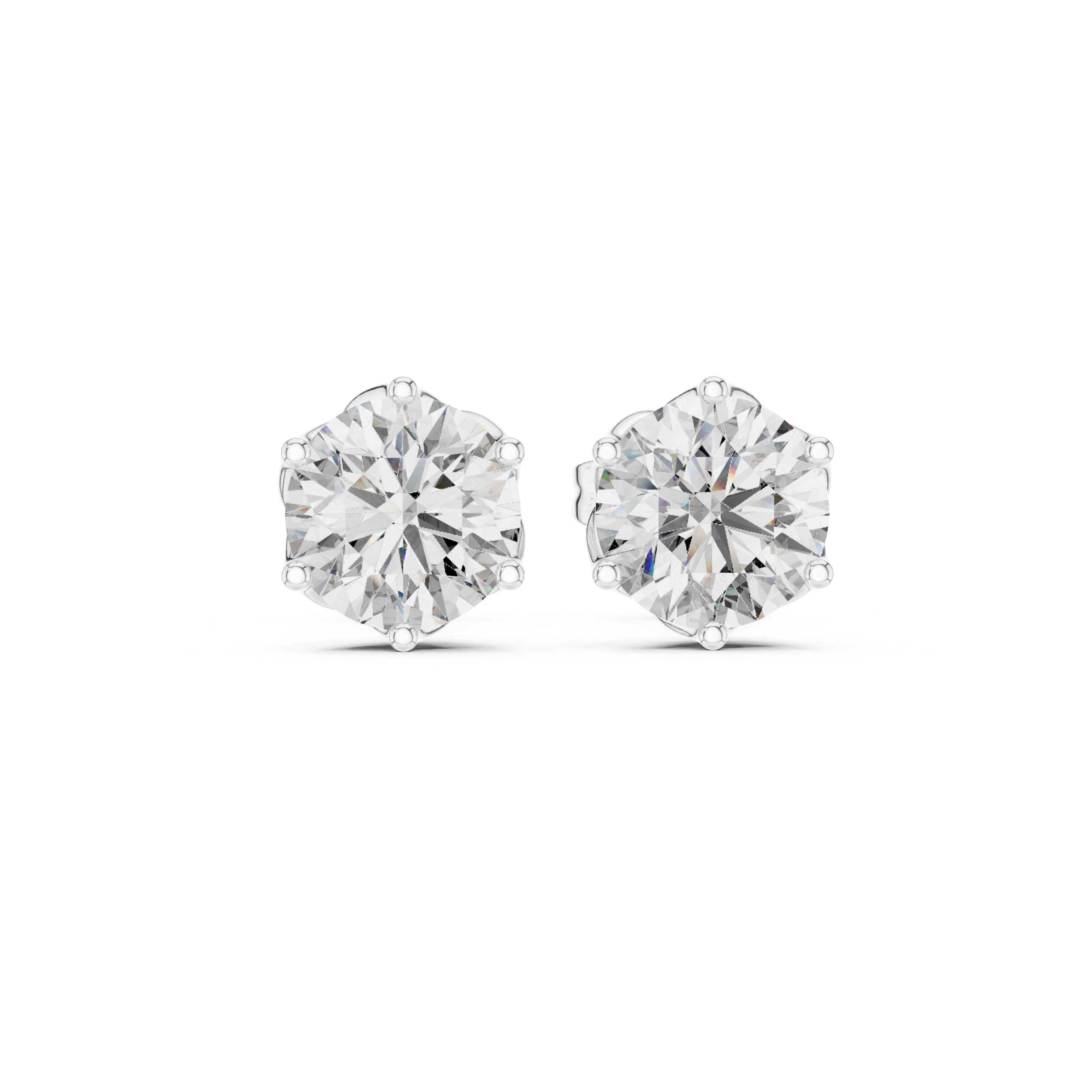 2.00ct Lab-Diamond Solitaire Studs in 14k Gold