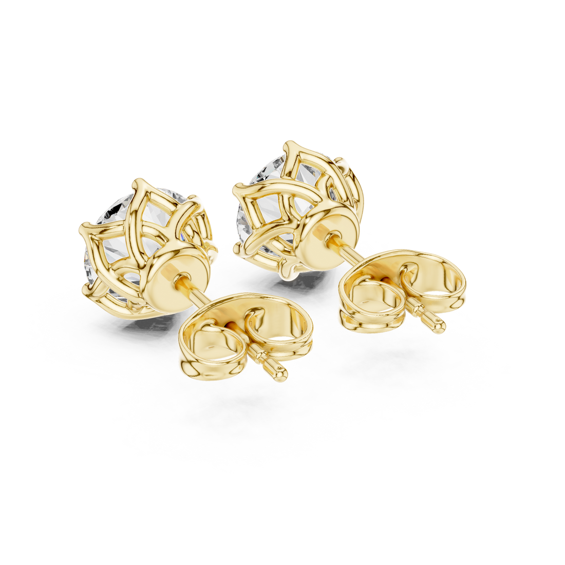 2.00ct Lab-Diamond Solitaire Studs in 14k Gold