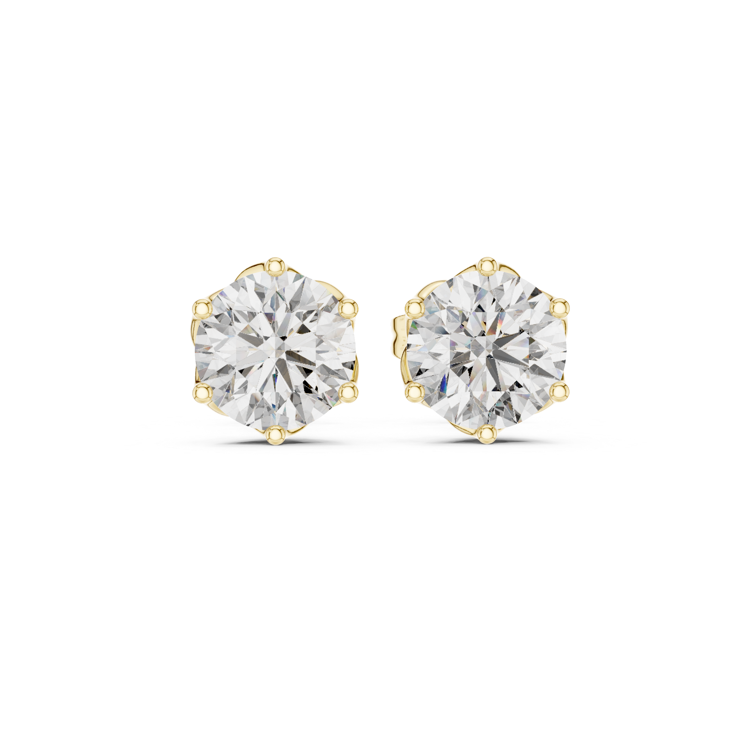 2.00ct Lab-Diamond Solitaire Studs in 14k Gold