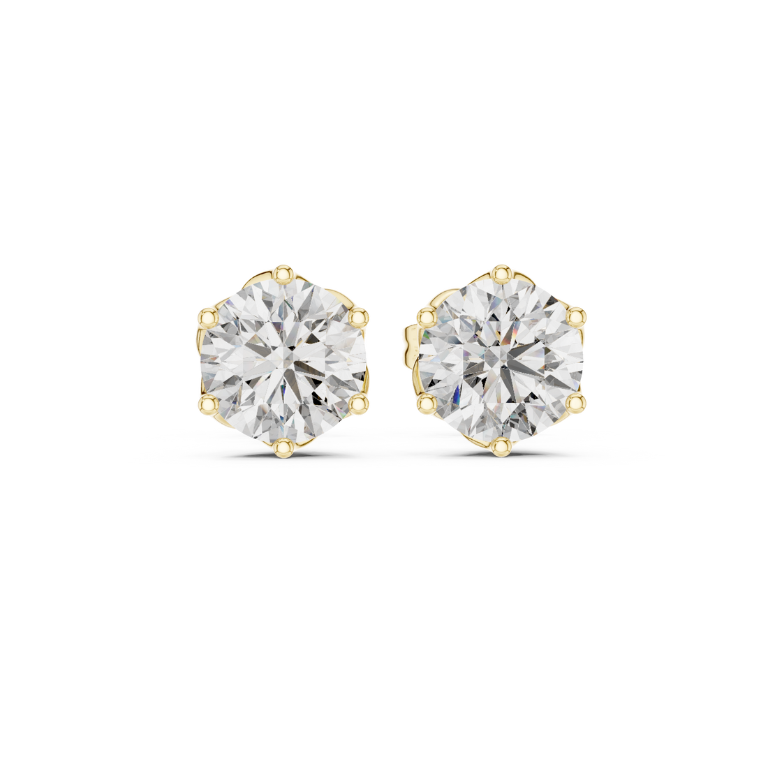 2.00ct Lab-Diamond Solitaire Studs in 14k Gold