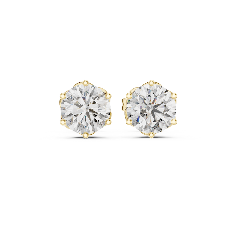 2.00ct Lab-Diamond Solitaire Studs in 14k Gold
