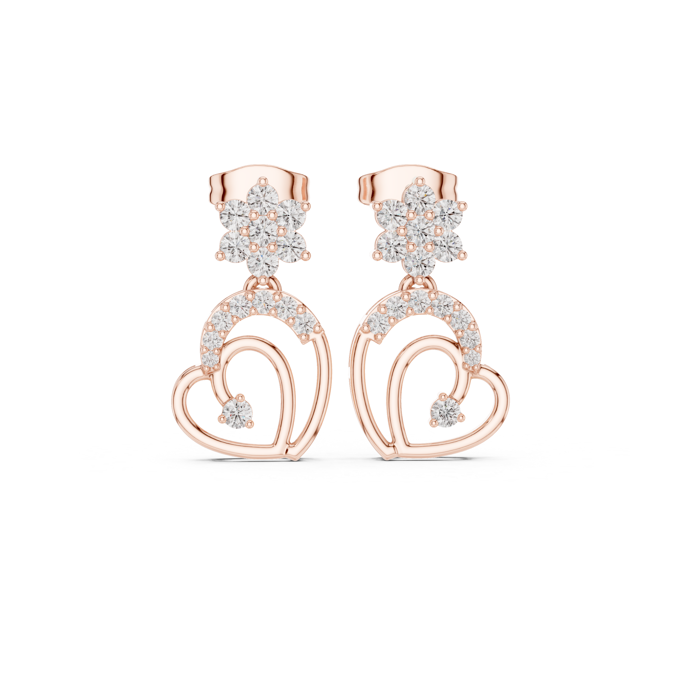 0.612 CT Lab Diamond Round-Cut Drop Earring