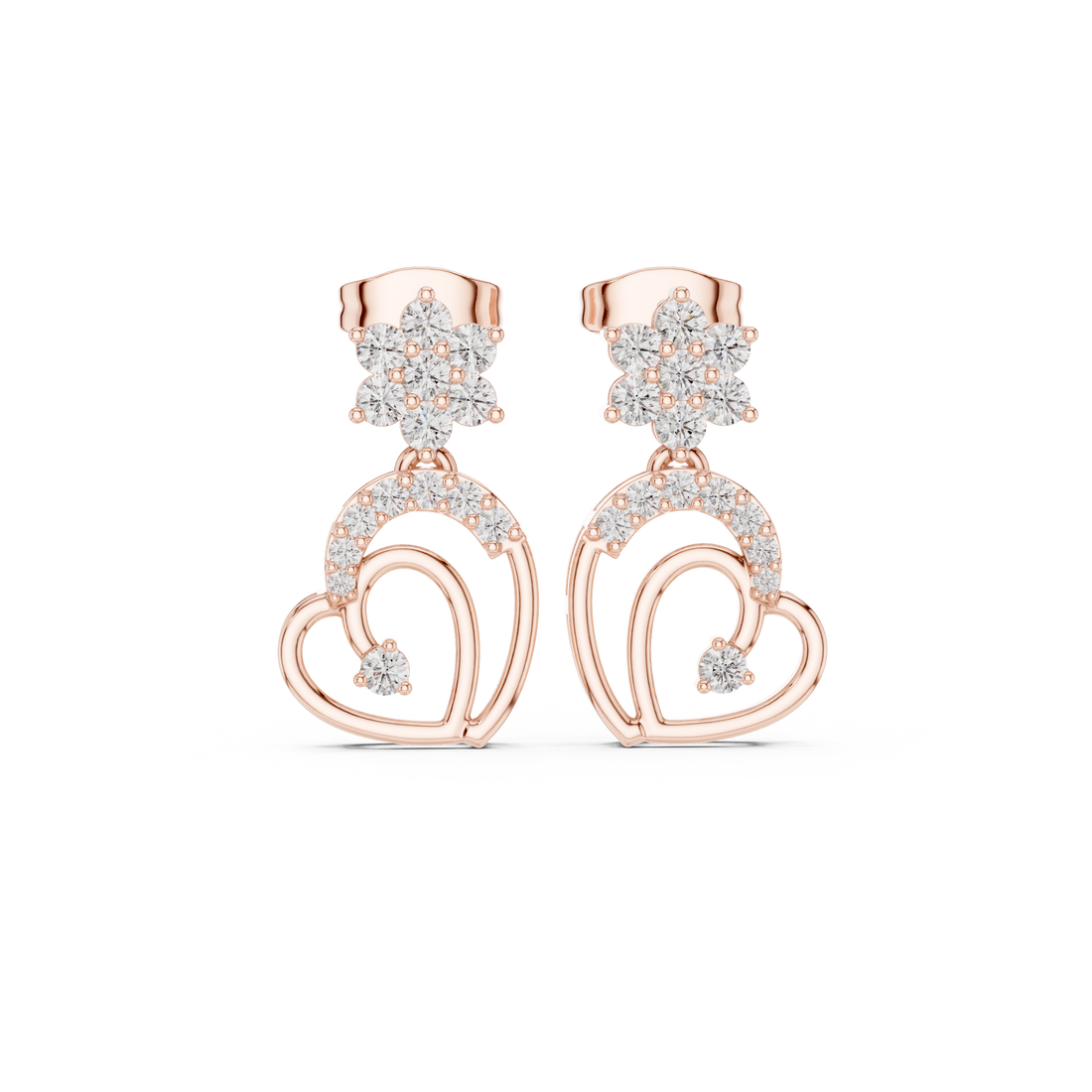 0.612 CT Lab Diamond Round-Cut Drop Earring