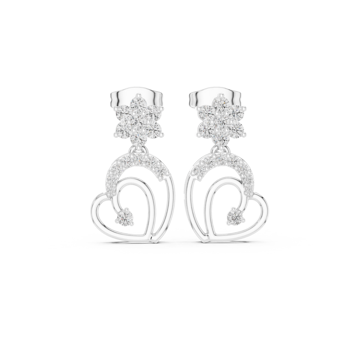 Boucles d'oreilles pendantes rondes en diamant de laboratoire de 0,612 carat