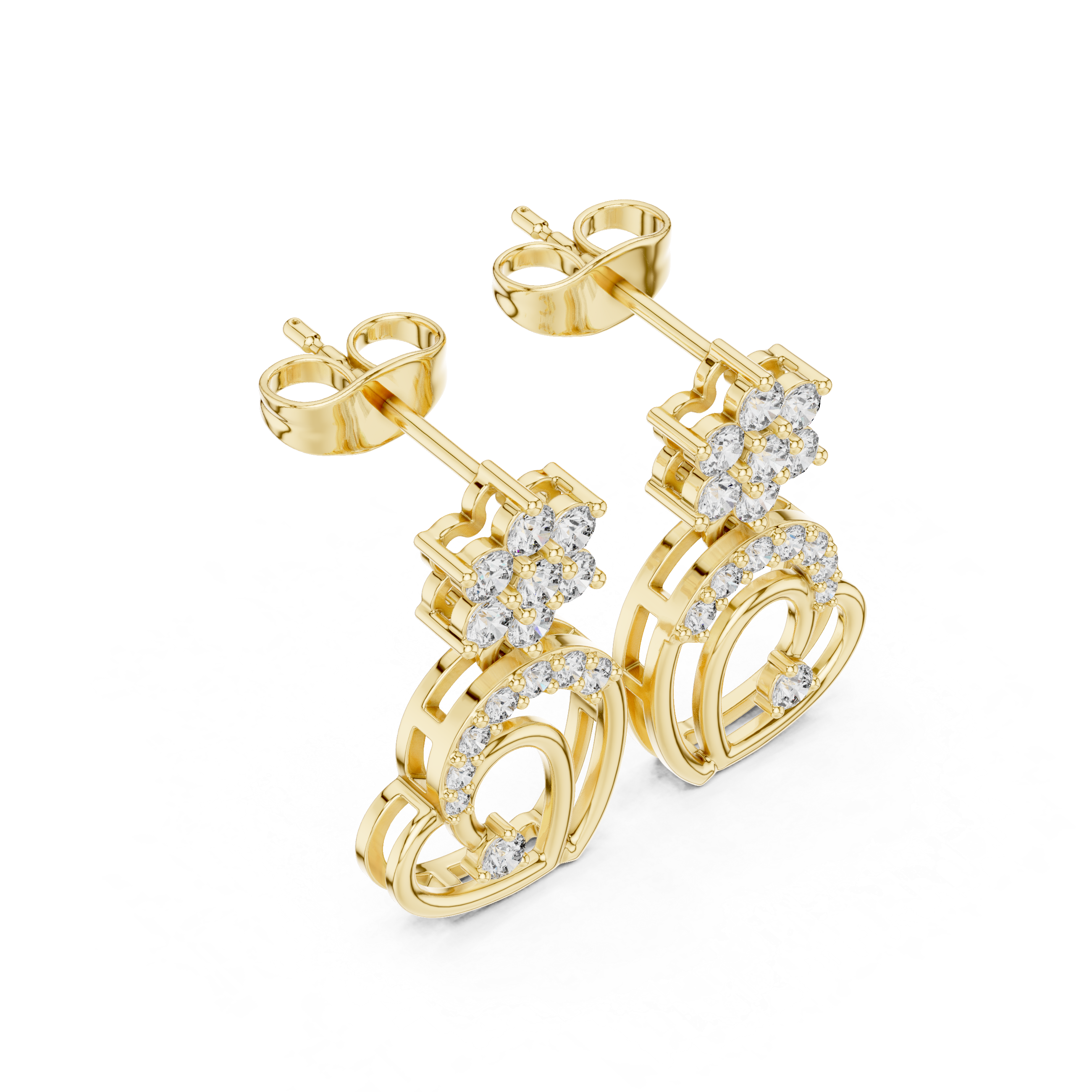 0.612 CT Lab Diamond Round-Cut Drop Earring