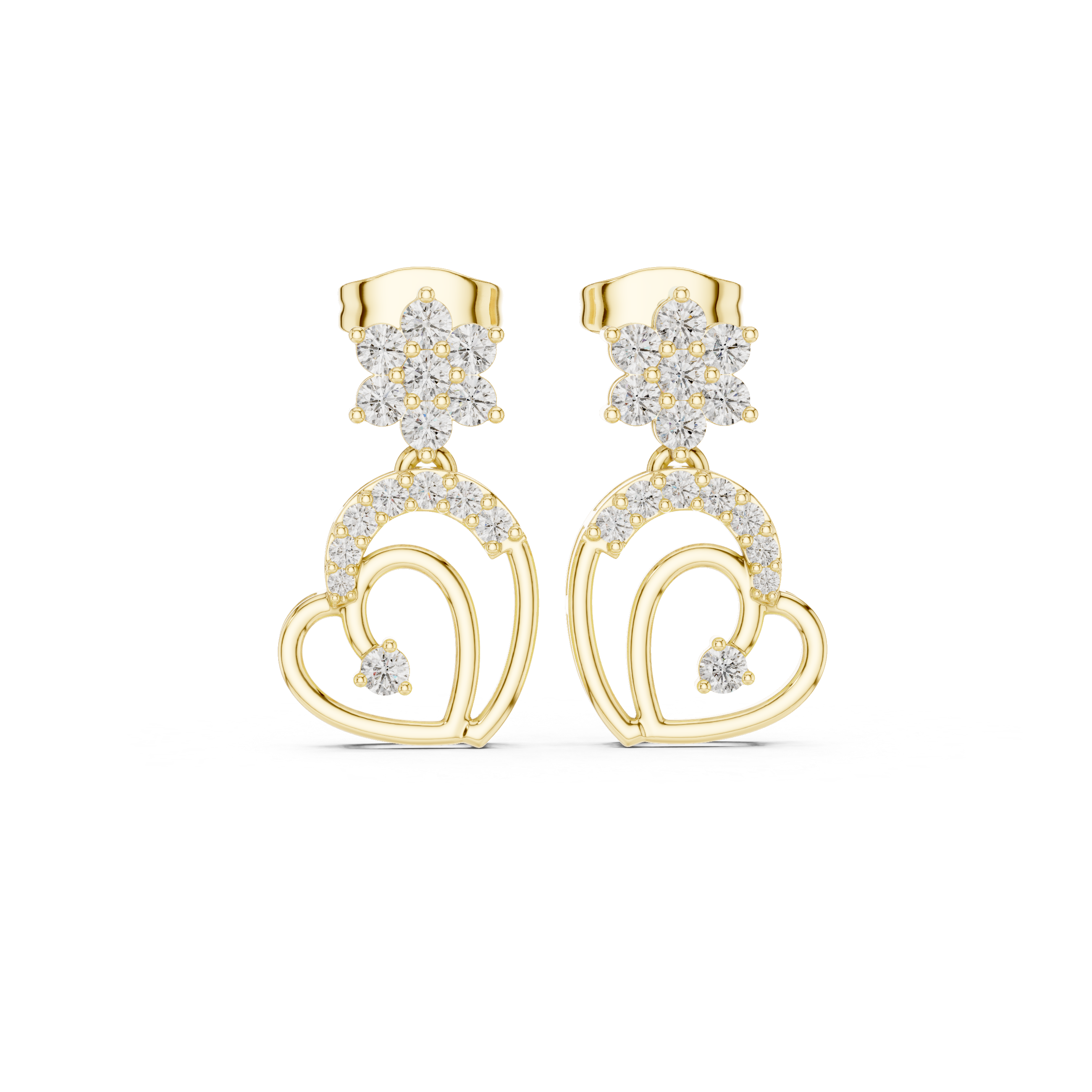 0.612 CT Lab Diamond Round-Cut Drop Earring