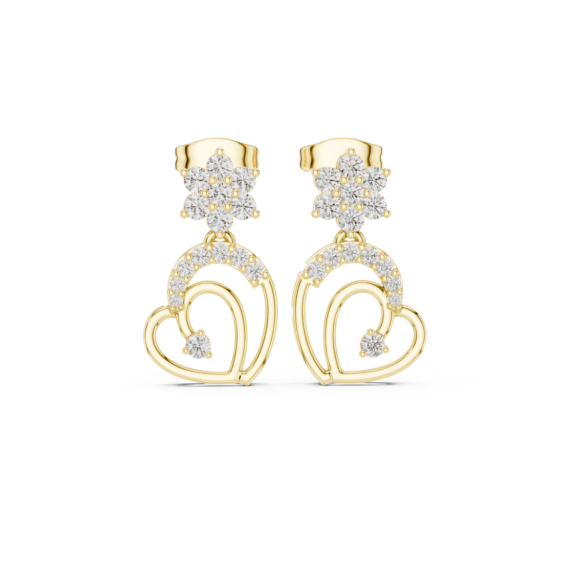 0.612 CT Lab Diamond Round-Cut Drop Earring