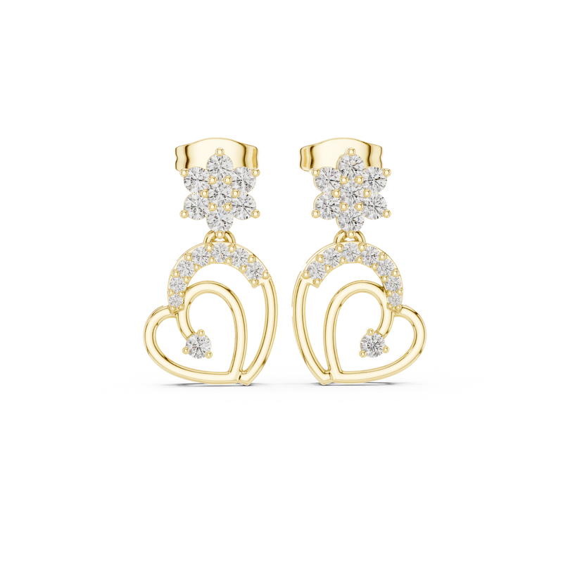 0.612 CT Lab Diamond Round-Cut Drop Earring