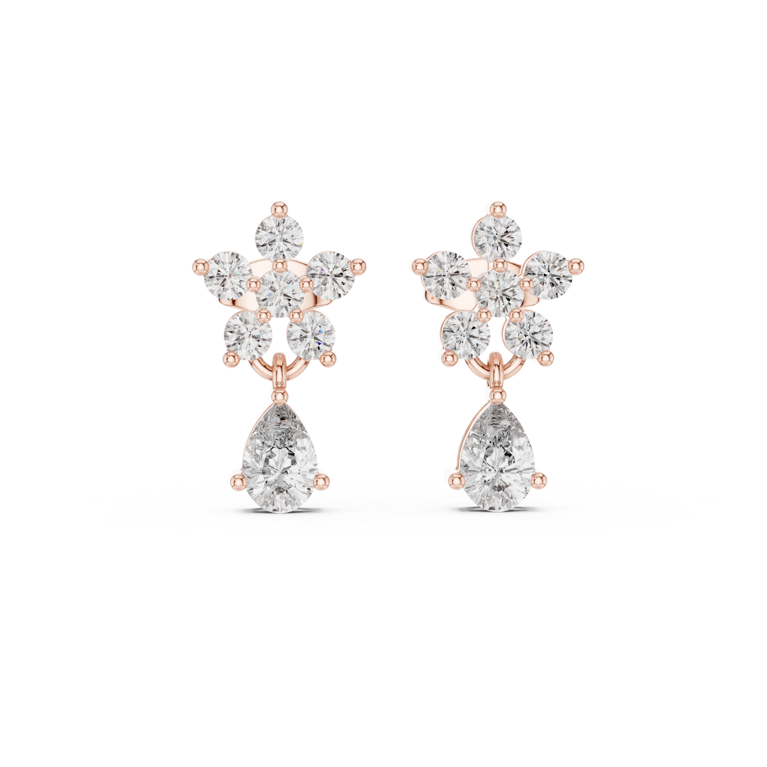 1.44 CT Lab Diamond Pear-Cut Drop Earring
