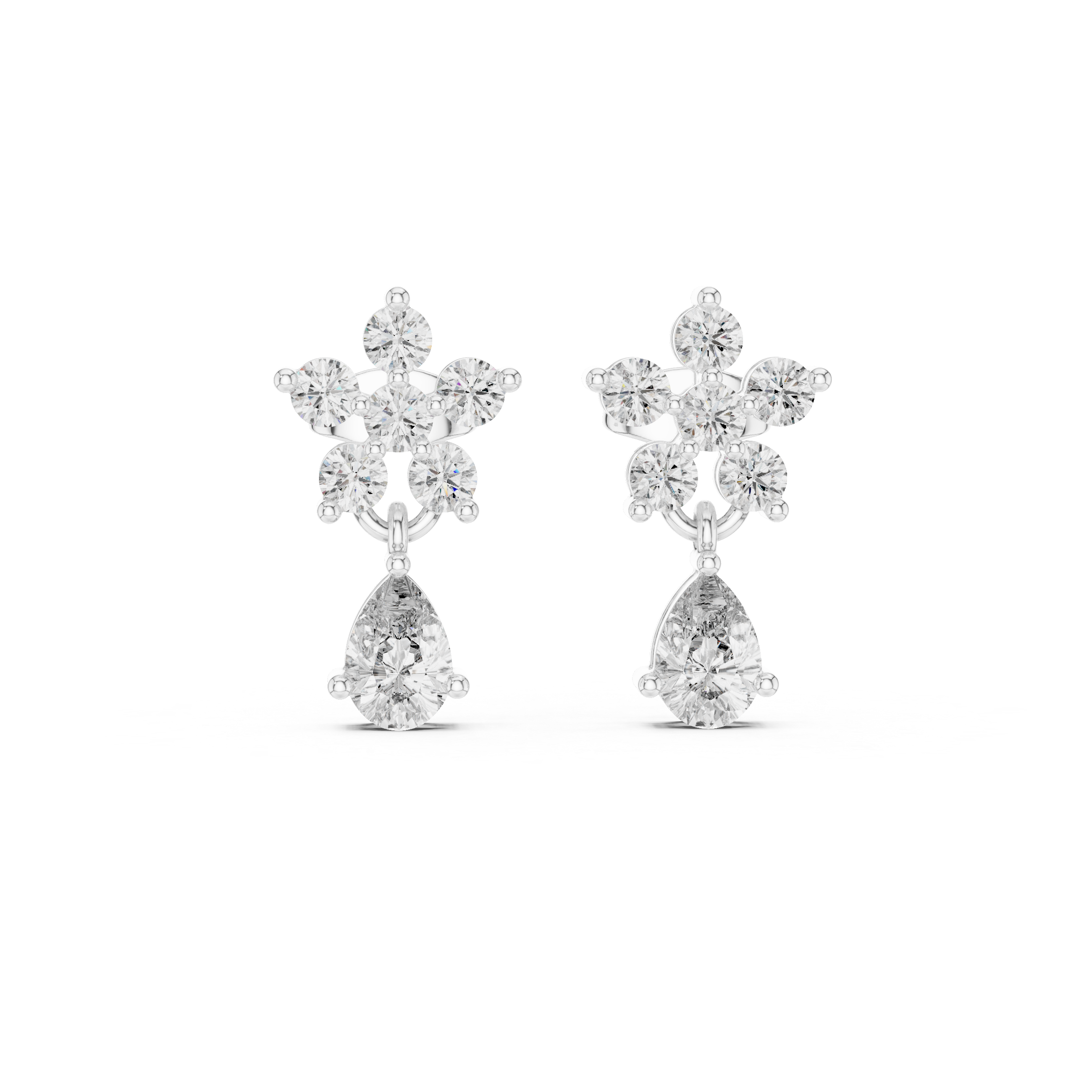 1.44 CT Lab Diamond Pear-Cut Drop Earring