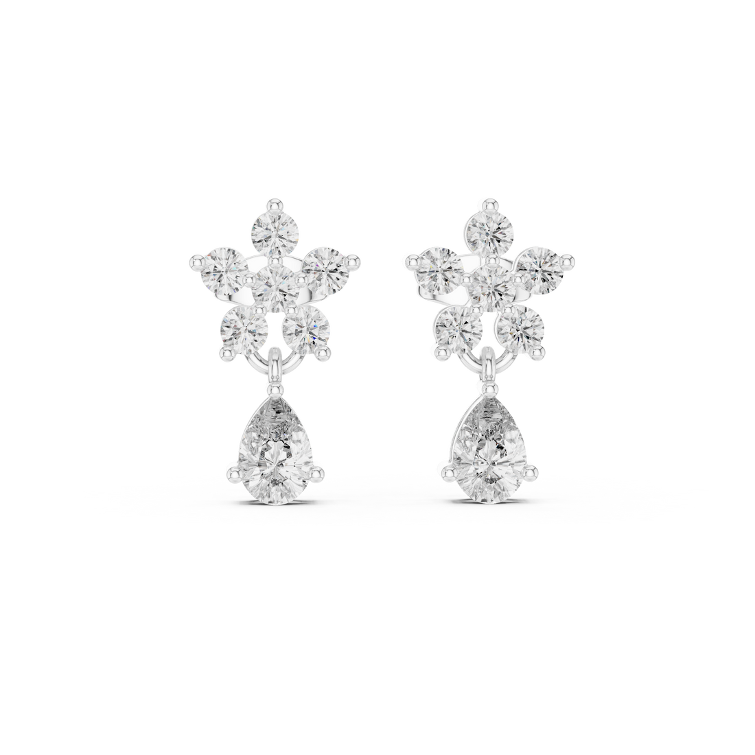 1.44 CT Lab Diamond Pear-Cut Drop Earring