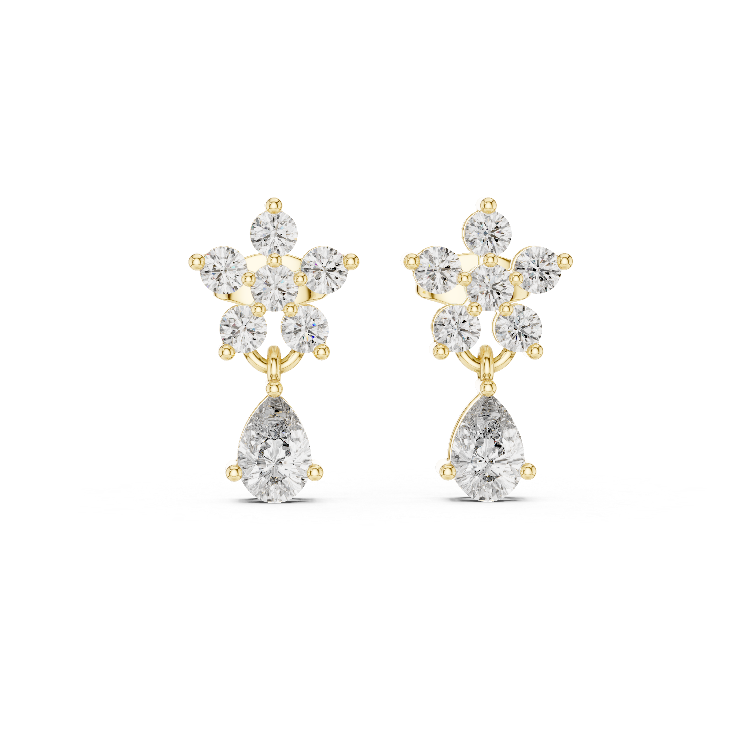 1.44 CT Lab Diamond Pear-Cut Drop Earring