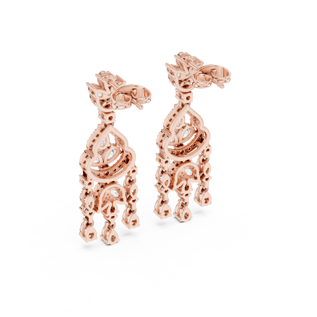 2.01CT Lab Diamond Dangle Earrings in 18K Gold