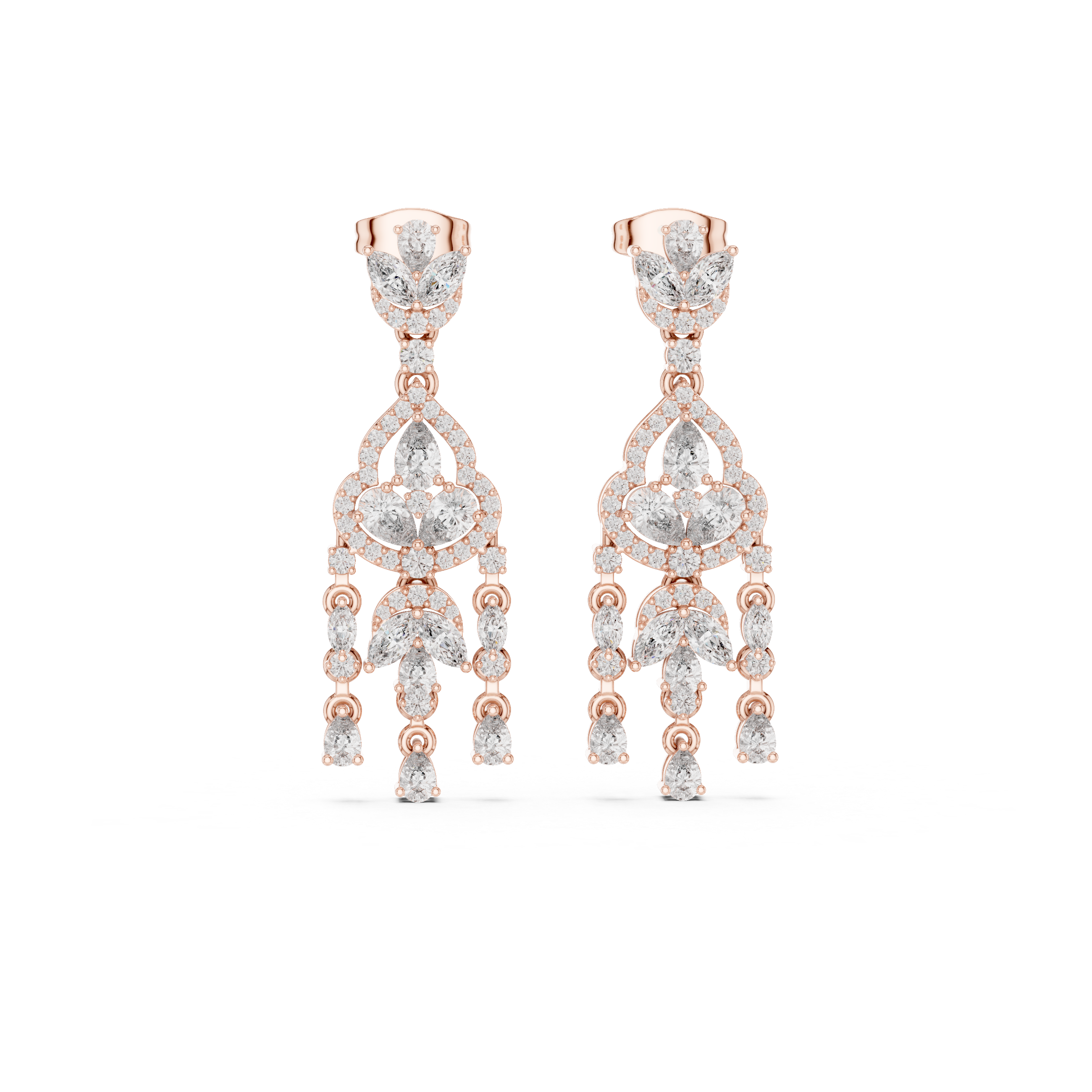 2.01CT Lab Diamond Dangle Earrings in 18K Gold