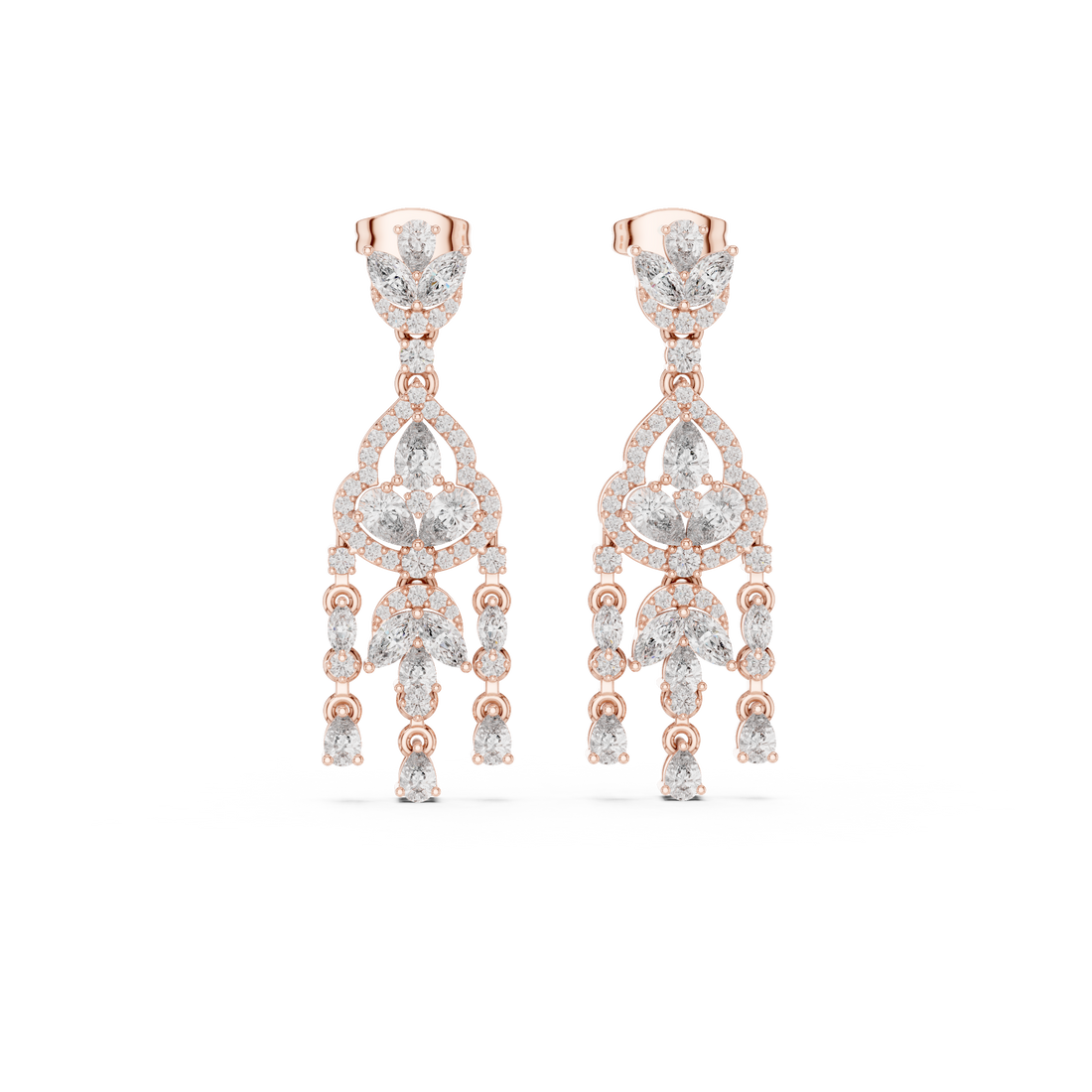 2.01CT Lab Diamond Dangle Earrings in 18K Gold