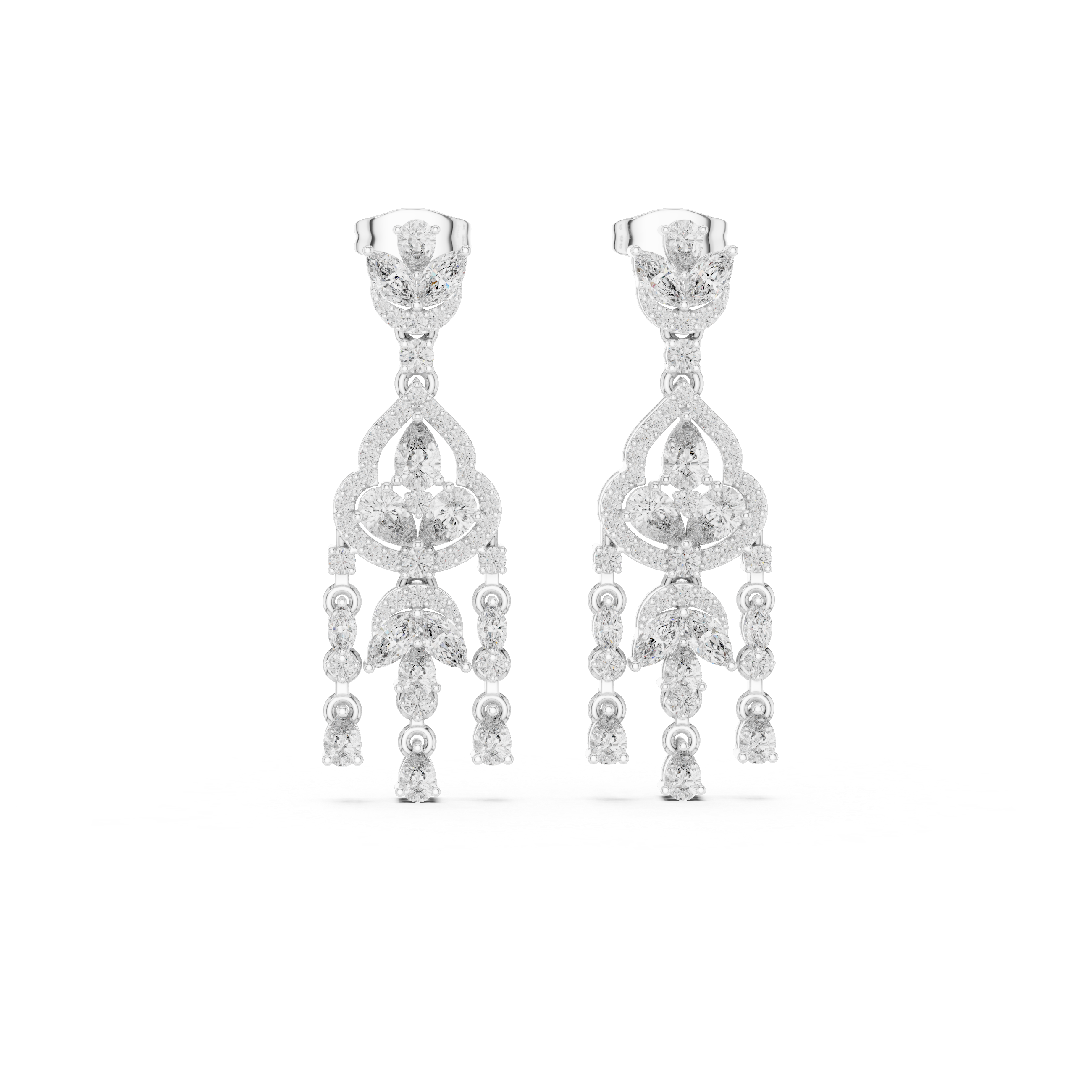 2.01CT Lab Diamond Dangle Earrings in 18K Gold
