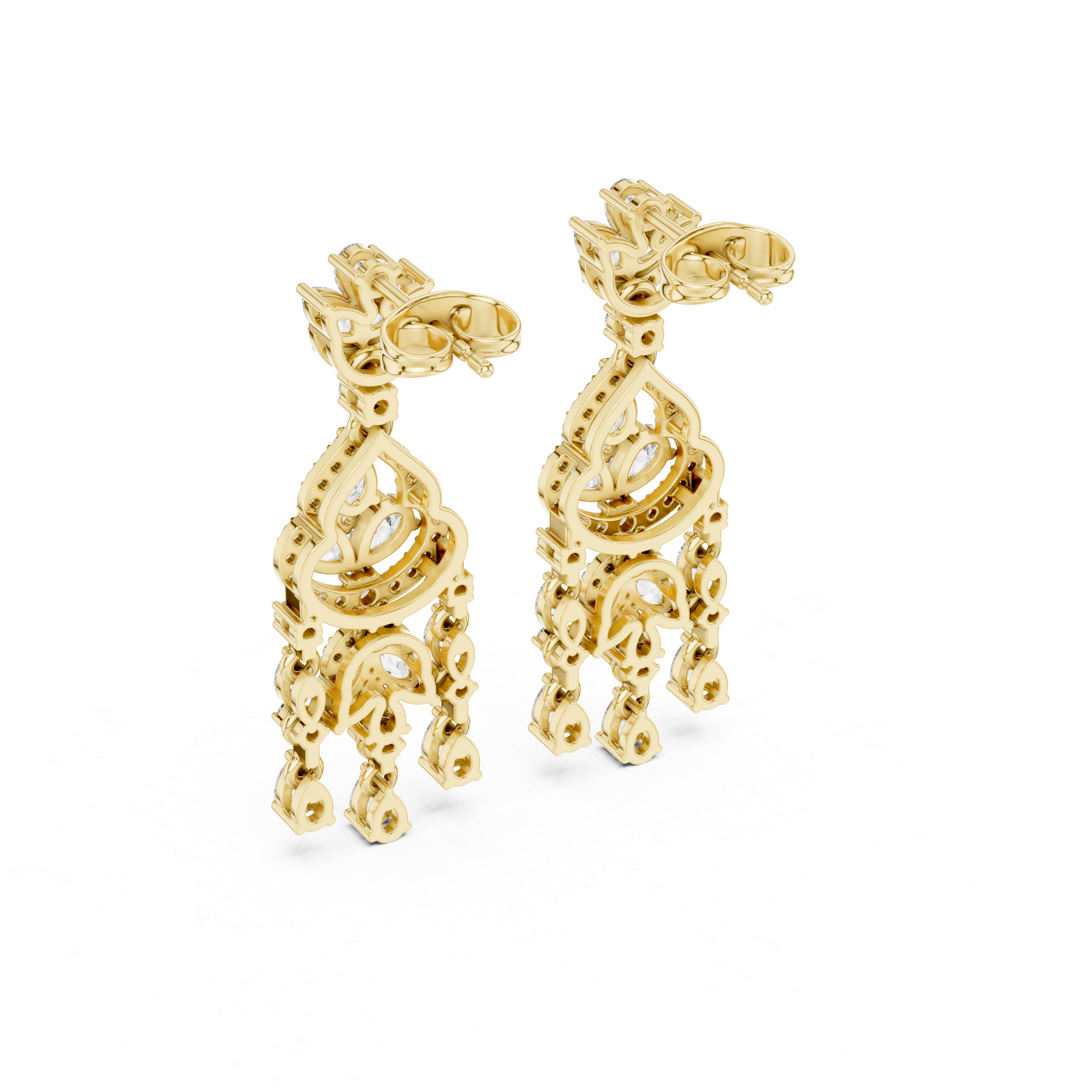 2.01CT Lab Diamond Dangle Earrings in 18K Gold