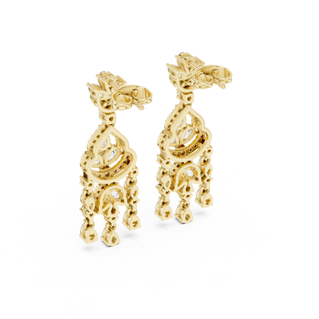 2.01CT Lab Diamond Dangle Earrings in 18K Gold