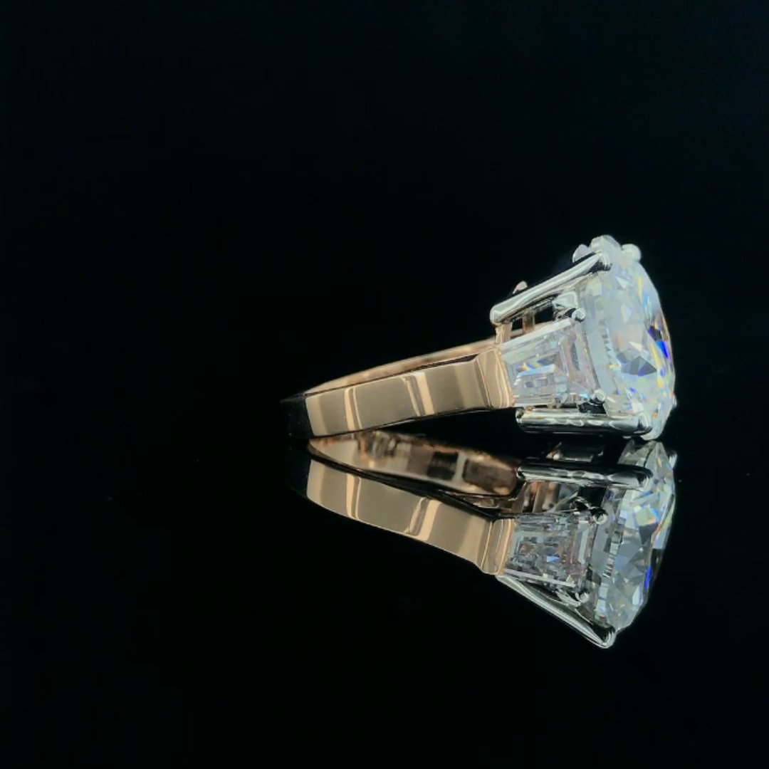 Dazzling 6.89 Ct Lab Grown Diamond Ring – 14K Rose Gold Magic