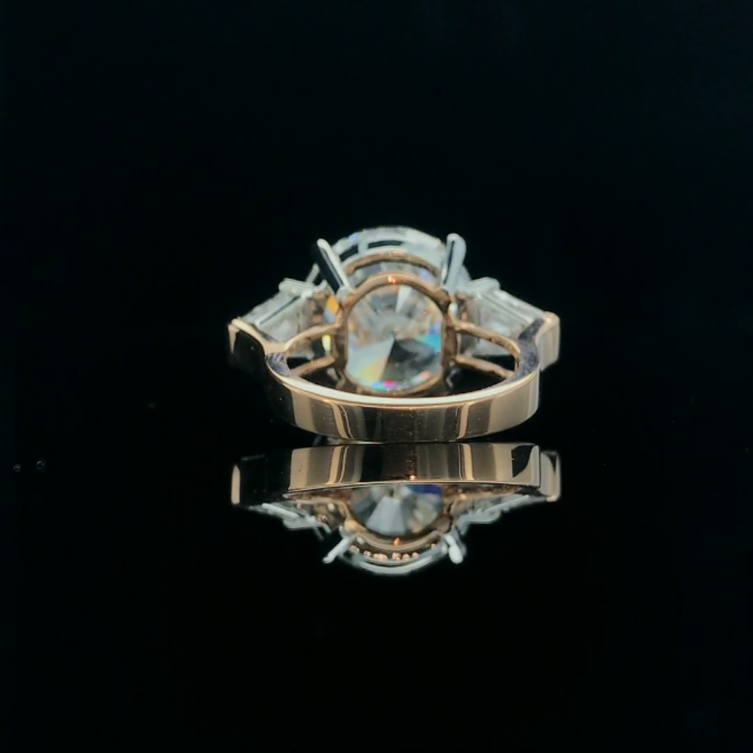 Dazzling 6.89 Ct Lab Grown Diamond Ring – 14K Rose Gold Magic