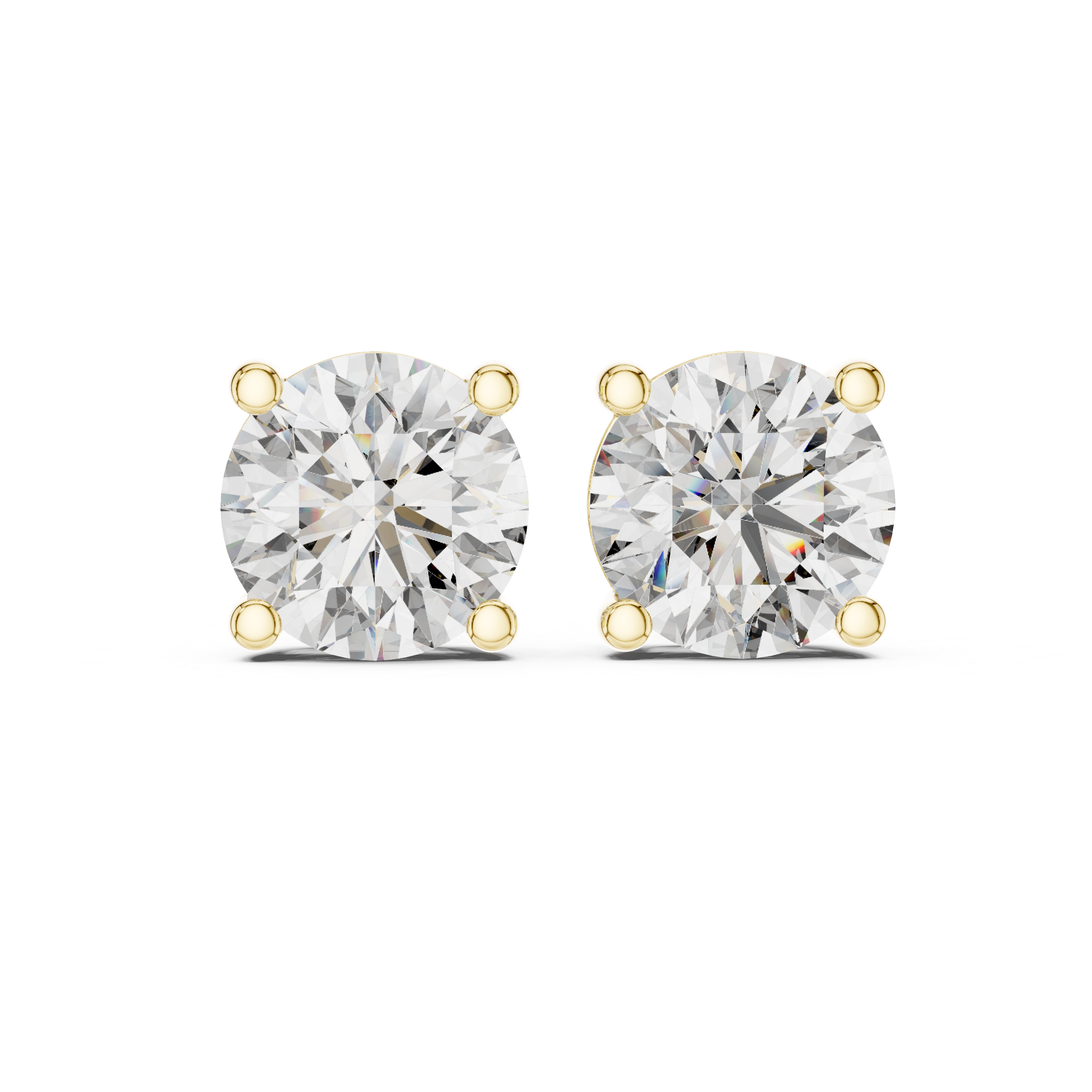 4 Ct TW Lab Grown Diamond Solitaire Stud Earrings in Rose Gold (2 Ct Each)