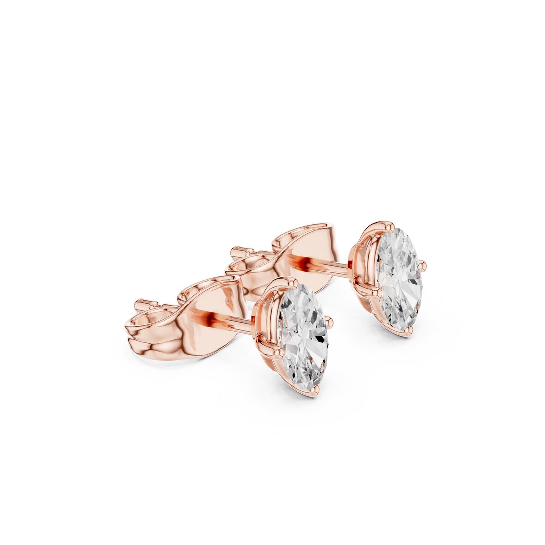 0.50 CT Lab Diamond Oval-Cut Solitaire Studs