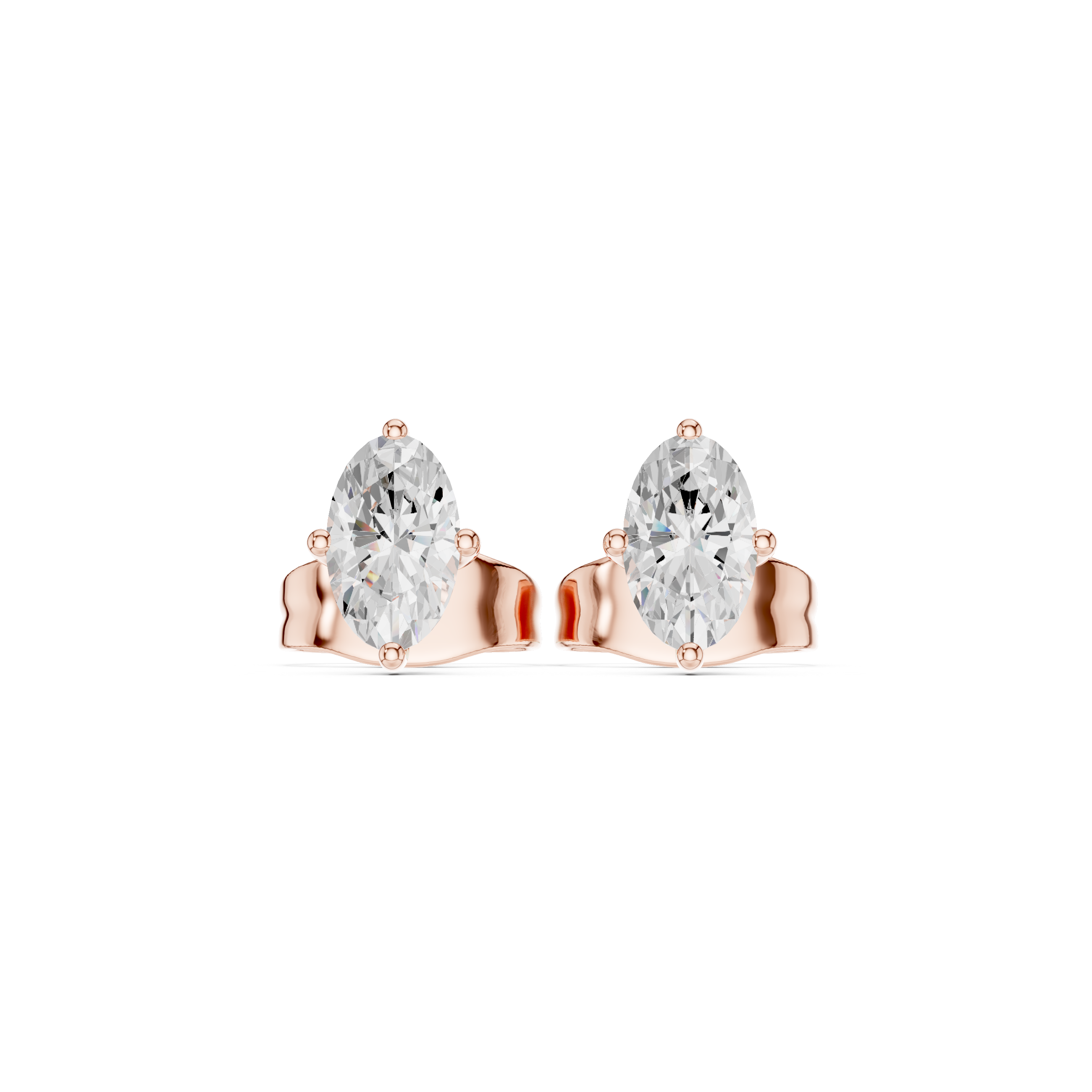 0.50 CT Lab Diamond Oval-Cut Solitaire Studs