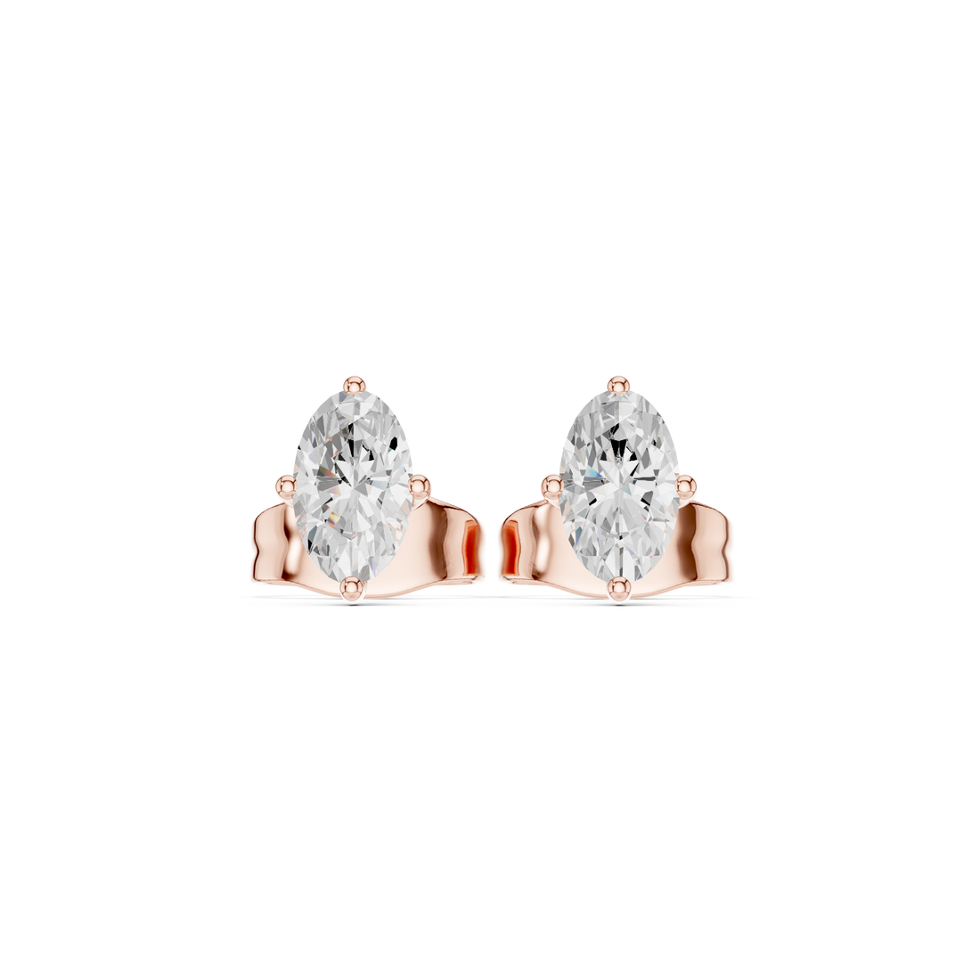 0.50 CT Lab Diamond Oval-Cut Solitaire Studs