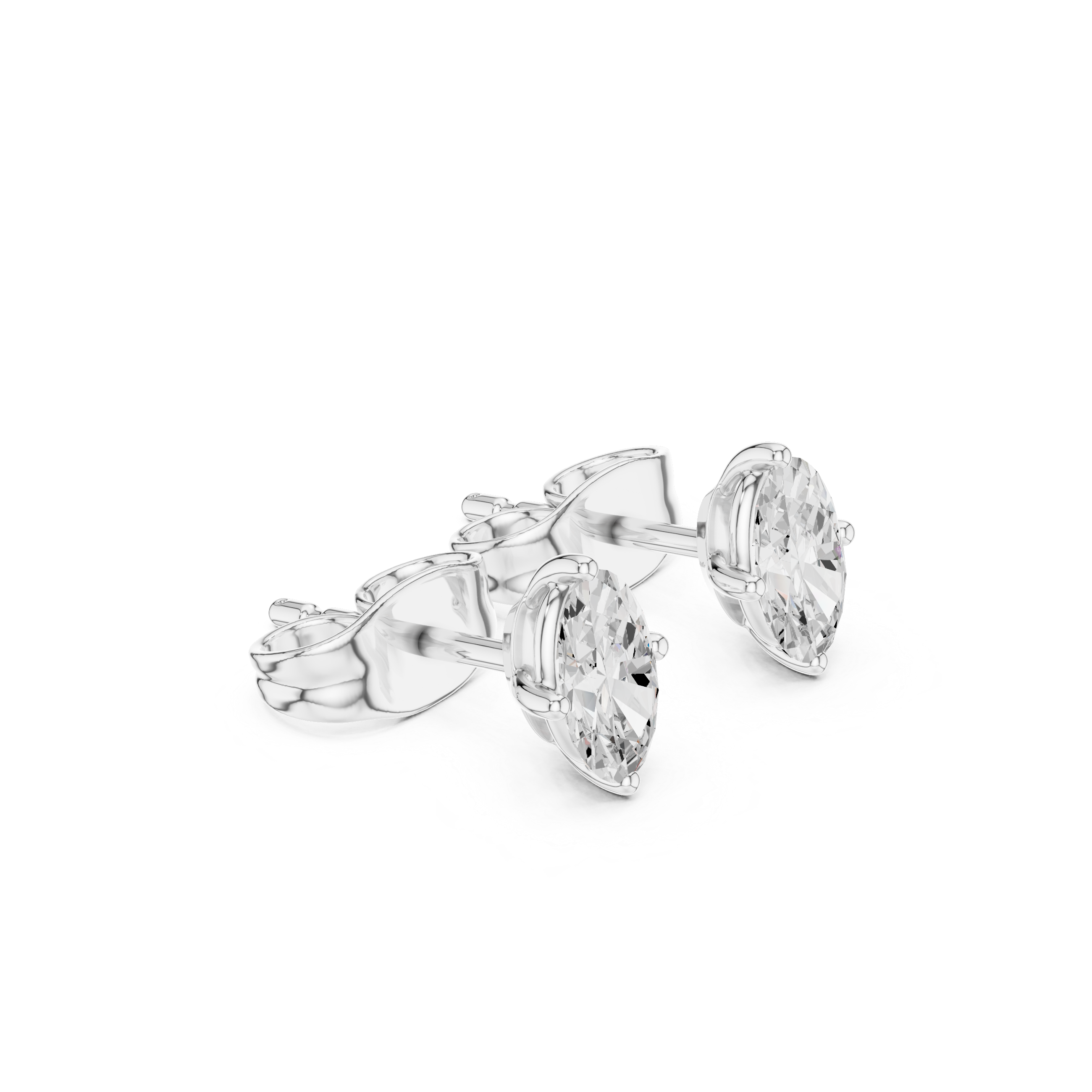 0.50 CT Lab Diamond Oval-Cut Solitaire Studs