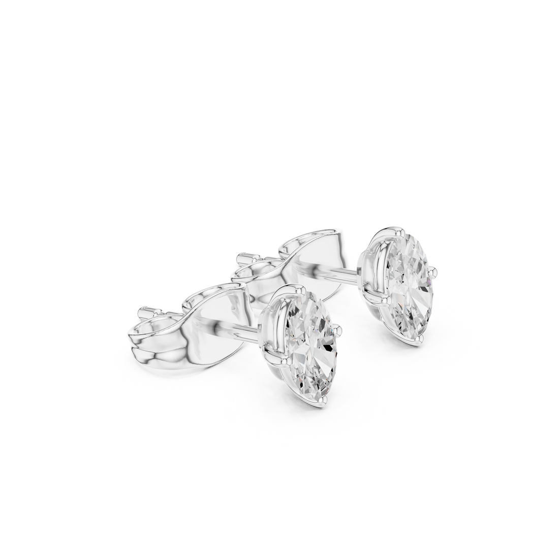 0.50 CT Lab Diamond Oval-Cut Solitaire Studs