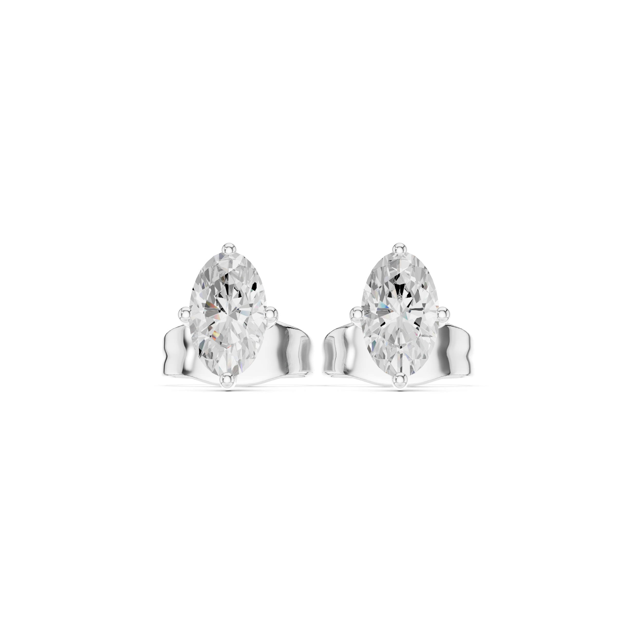 0.50 CT Lab Diamond Oval-Cut Solitaire Studs
