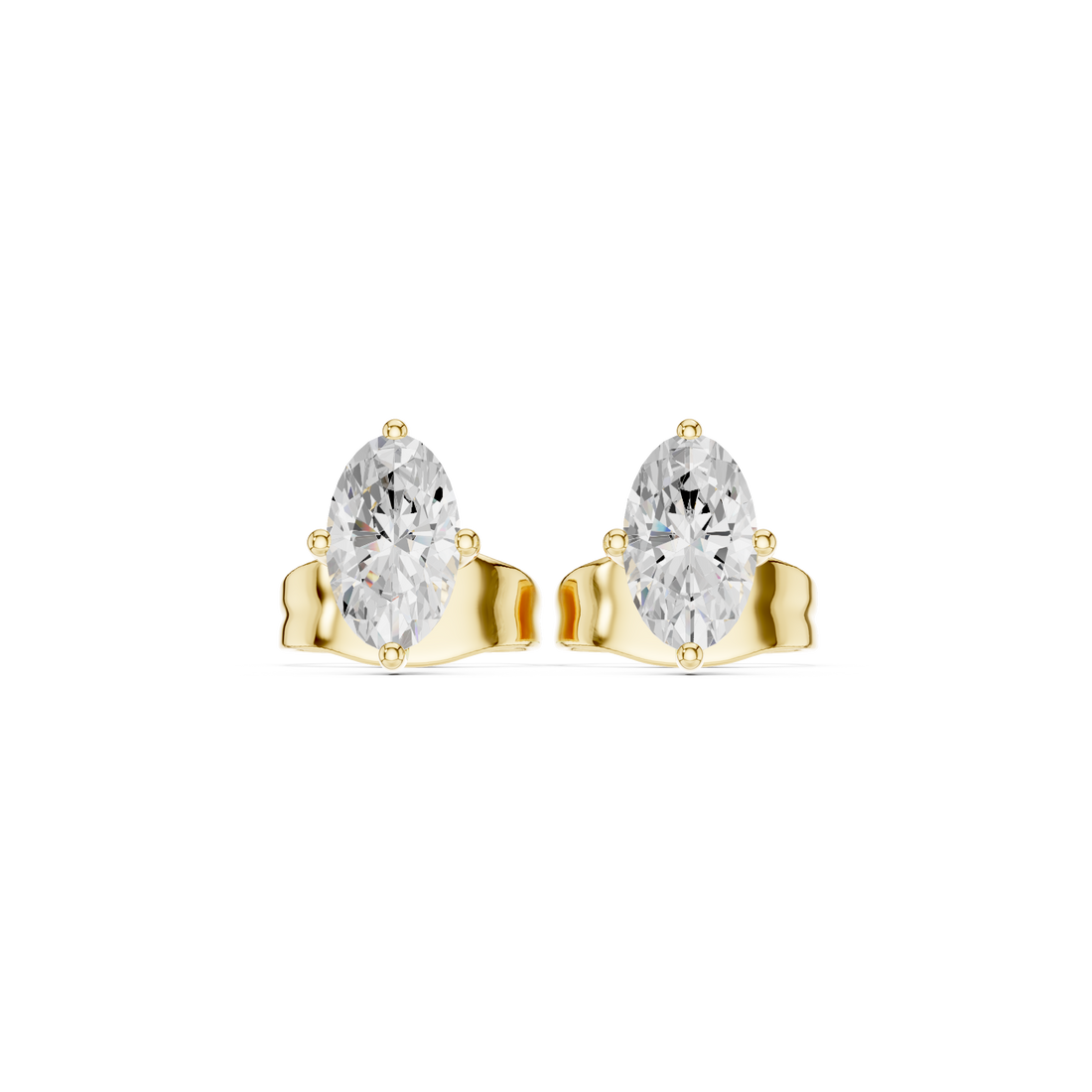 0.50 CT Lab Diamond Oval-Cut Solitaire Studs